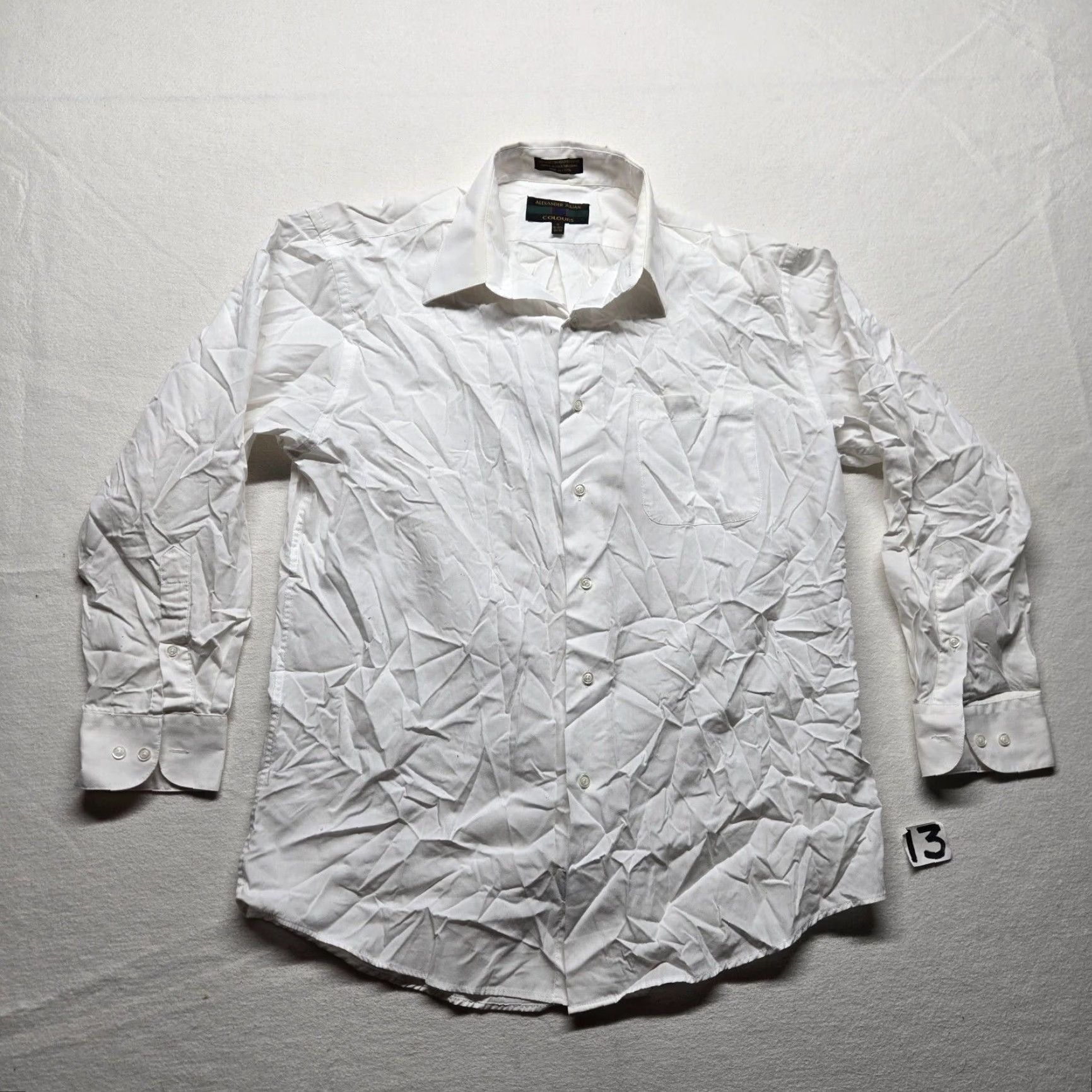 Alexander Julian ALEXANDER JULIAN Shirt Solid White Button-Up Long Sleeve M 15 15.5 Adult Men Cotton Spandex Casual Shirt Beach City Vintage No N/A Size US M / EU 48-50 / 2 - 2 Thumbnail