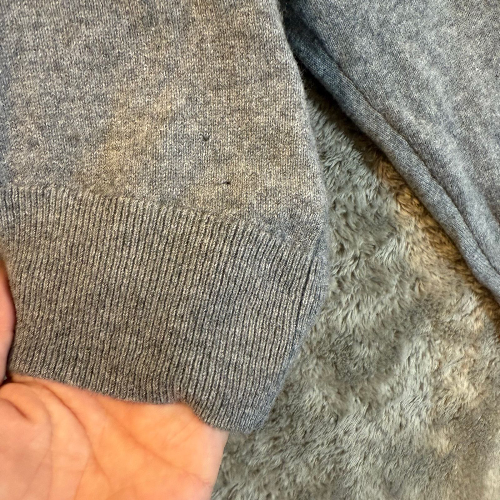 Other Grana Gray Mongolian Cashmere Crop Sweater L Large Size L / US 10 / IT 46 - 5 Thumbnail