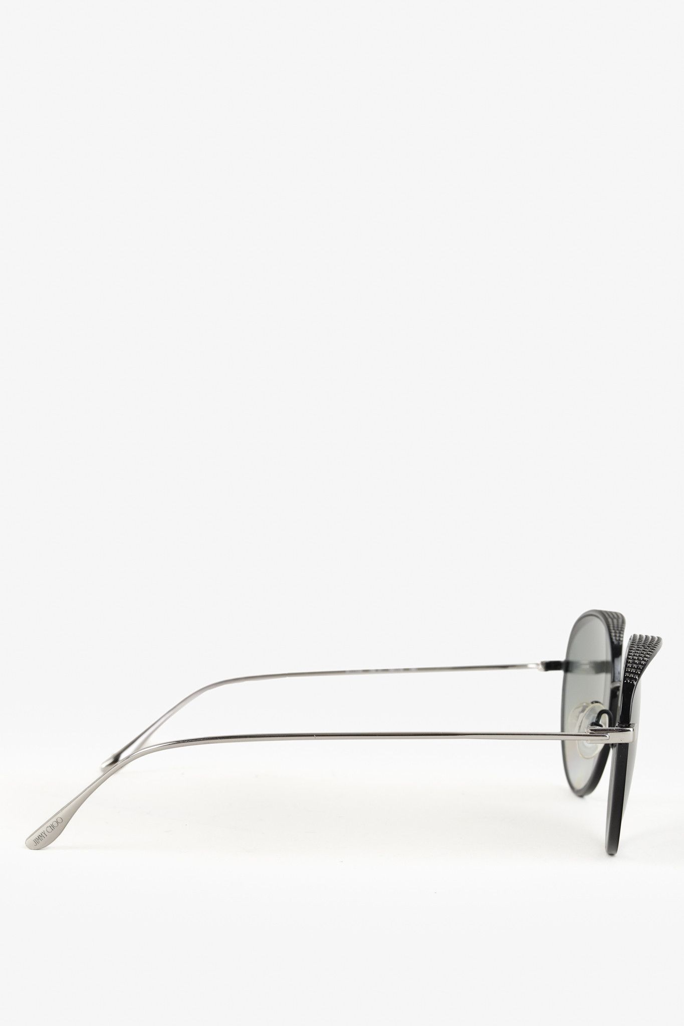Jimmy Choo Jimmy Choo Ello/S Jin IC Round Gunmetal Textured Sunglasses Size ONE SIZE - 4 Thumbnail