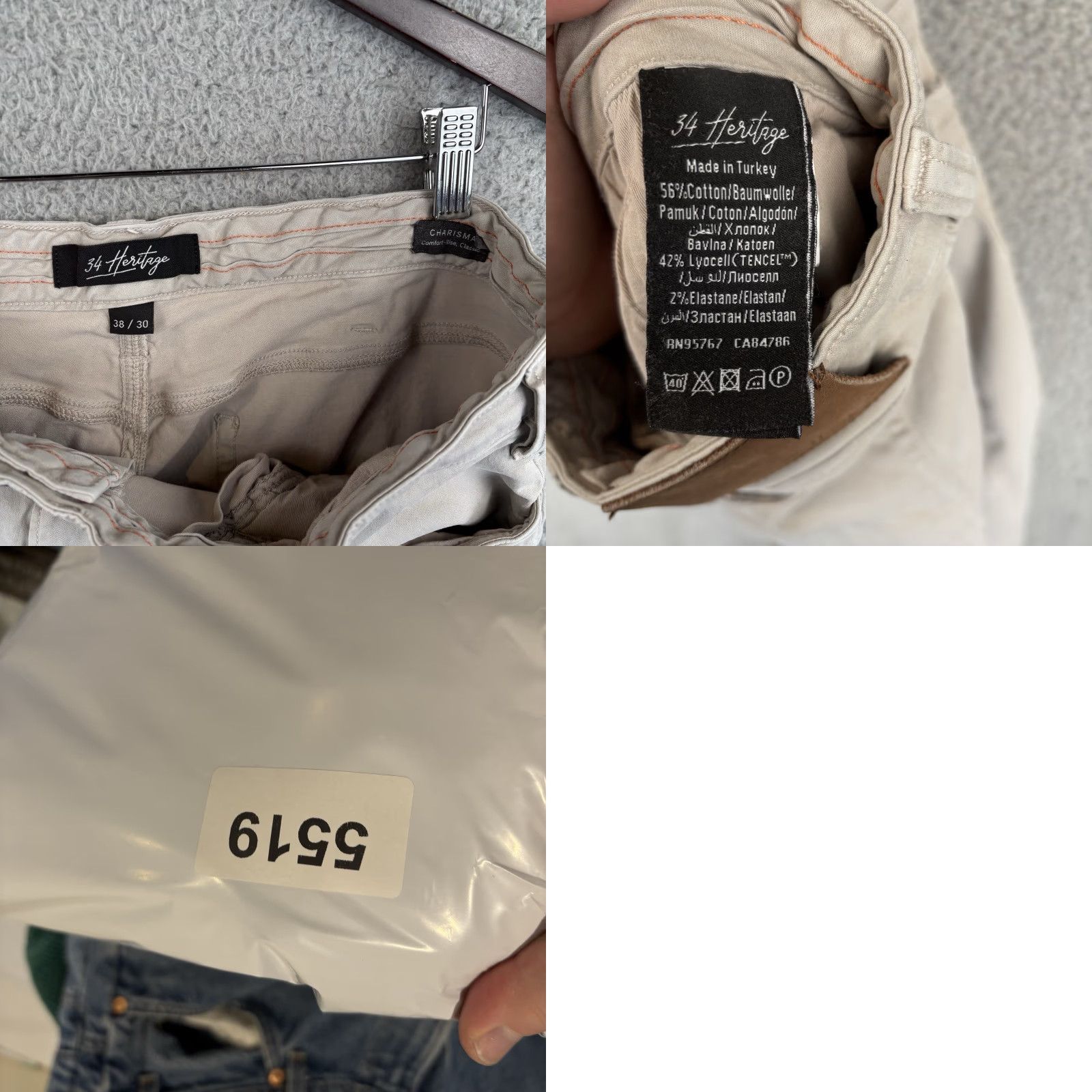 Vintage 34 Heritage Men Beige 5-Pocket Chino Pants 38x30 Classic Comfort Rise Inseam 30 Regular Size 38 Beige Mens Size US 38 / EU 54 - 8 Thumbnail