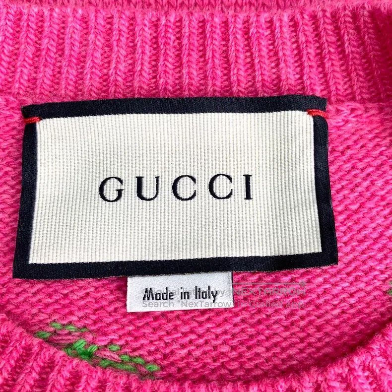 Gucci Gucci Rose-red cherry jacquard full-print wool round-neck Size M / US 6-8 / IT 42-44 - 5 Thumbnail