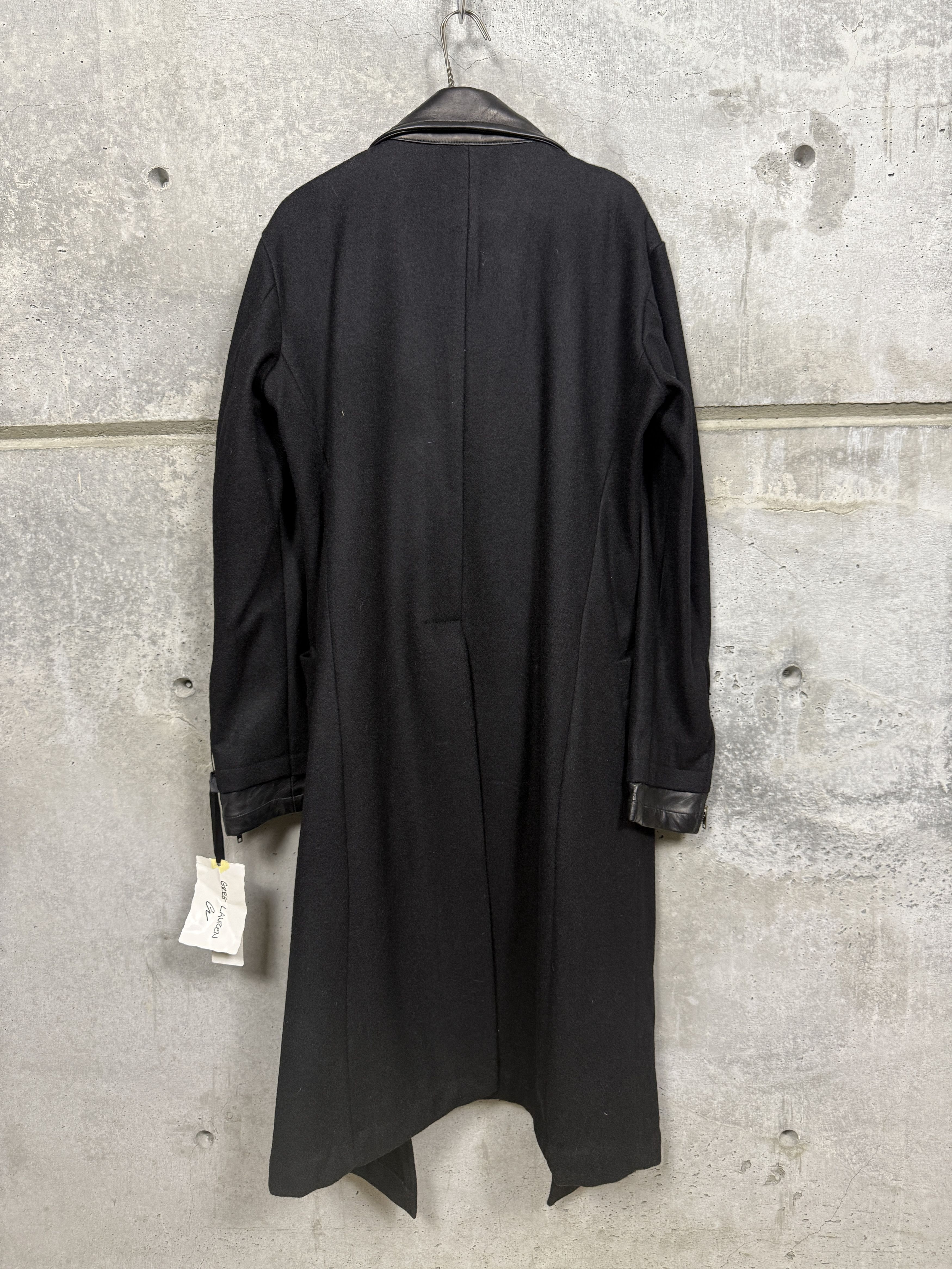 Greg Lauren $2850 Greg Lauren Long Leather / Wool Brando Front Coat Size US S / EU 44-46 / 1 - 2 Thumbnail