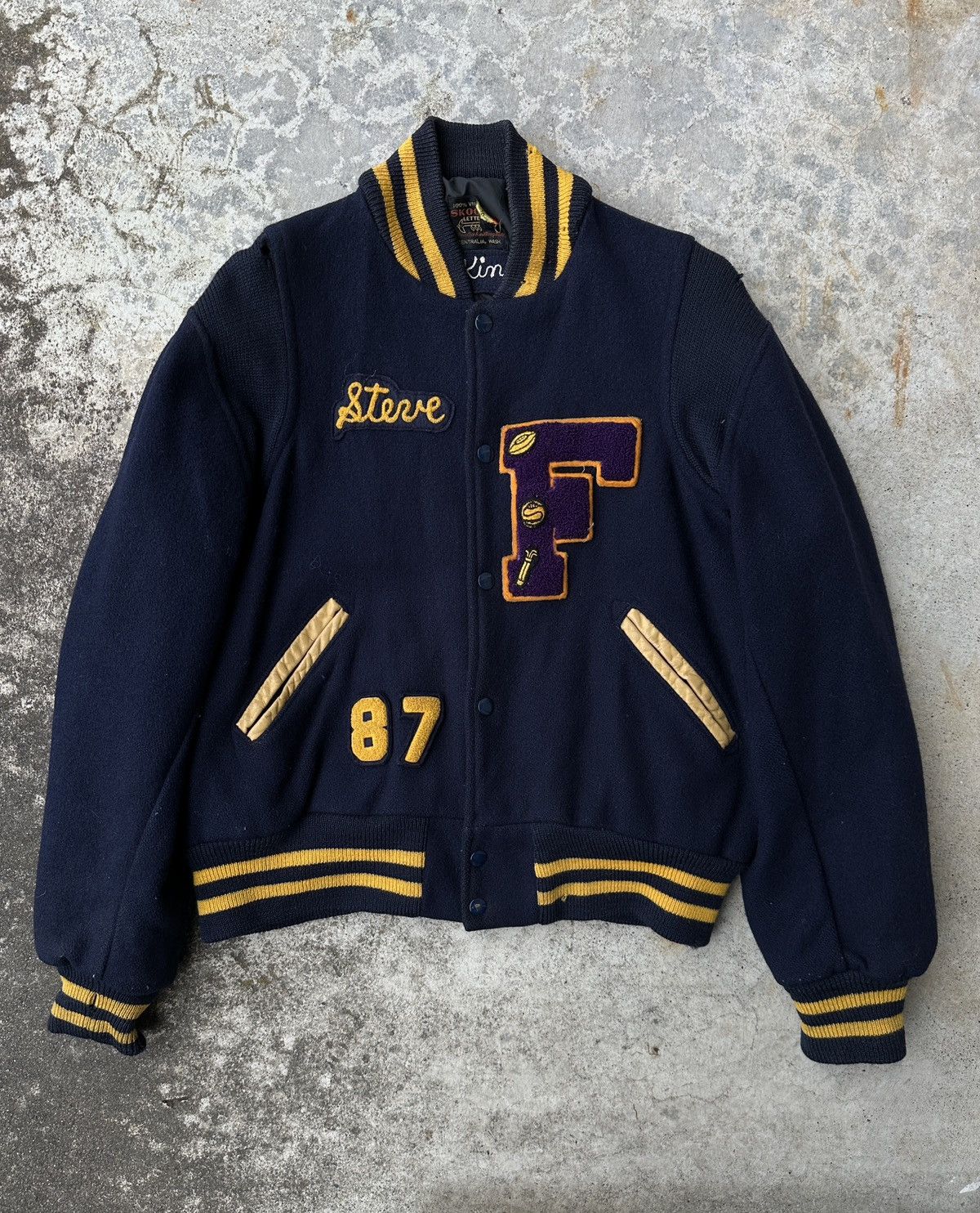Vintage 60s College letterman football hippie patch varsity jkt Size US M / EU 48-50 / 2 - 1 Thumbnail