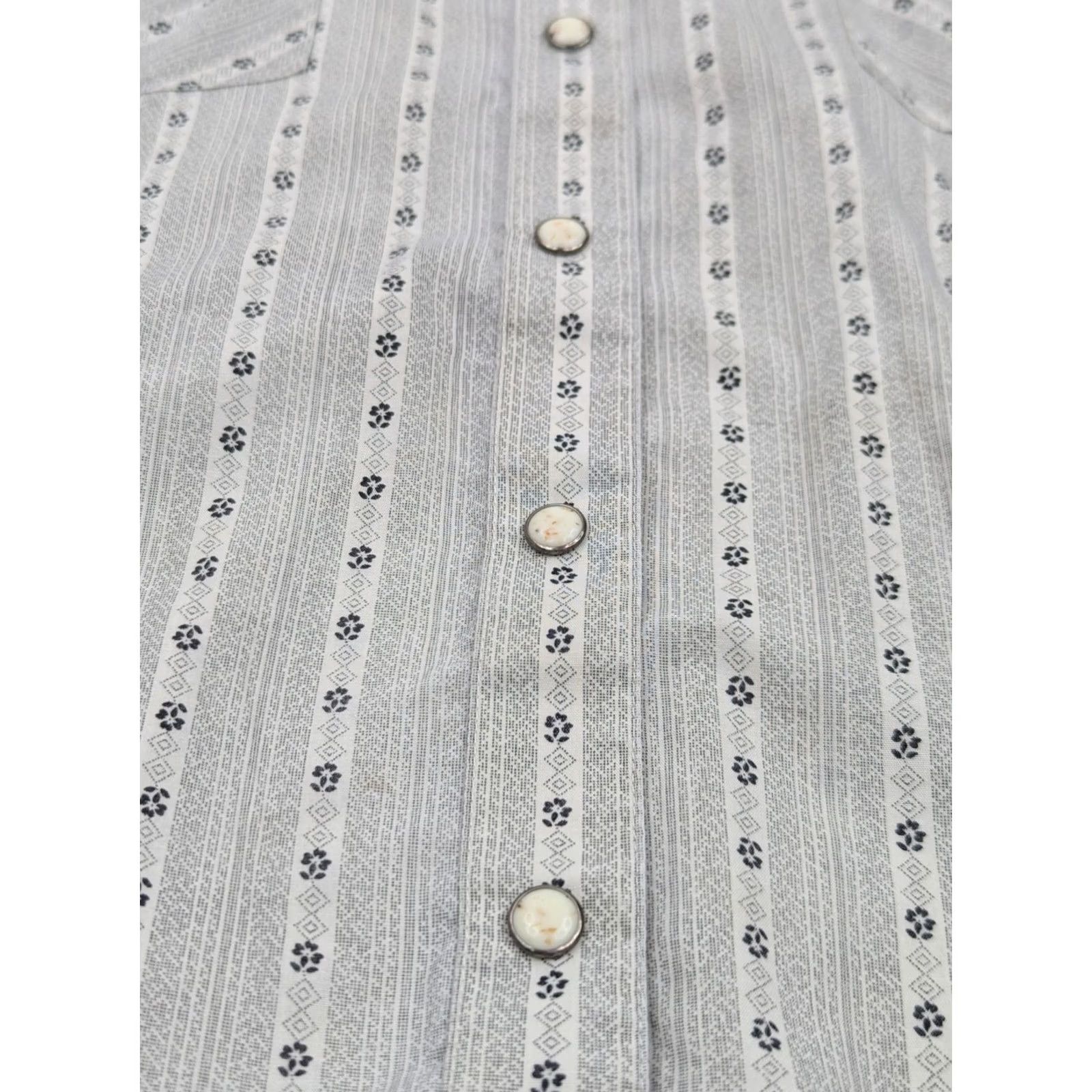 Vintage Vtg Panhandle Slim Western Shirt Men XL Geometric Stripe Pearl Snap Button-Up Casual Western Shirt Size US XL / EU 56 / 4 - 5 Thumbnail