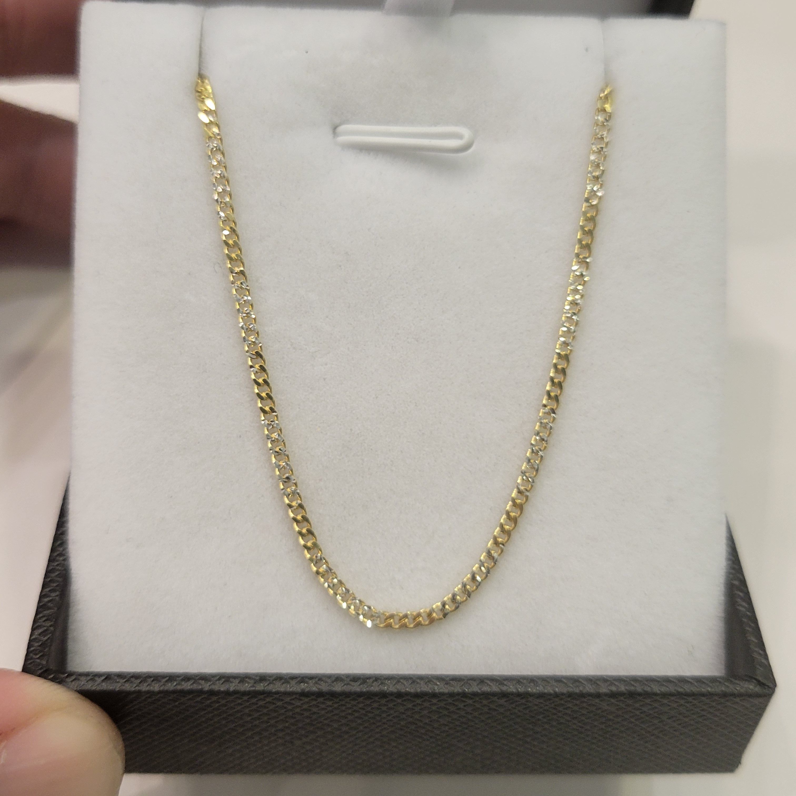 image of 10K Solid Gold x Gold Chain 10K Gold - 2Tone Curb Chain, Men's