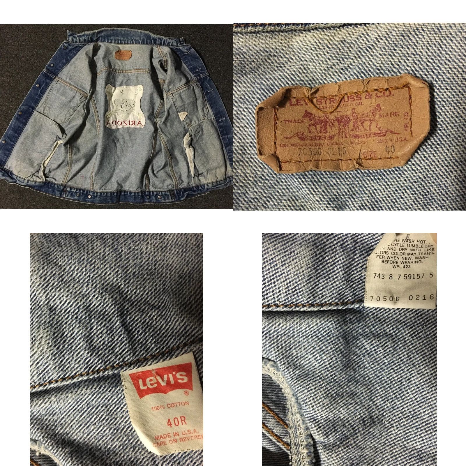 Levi's Vtg 80s Levi's Faded Arizona Skull Denim Vest 40R S USA Trucker Grunge Biker Punk Rock Vest Mens Blue" Size US S / EU 44-46 / 1 - 9 Thumbnail