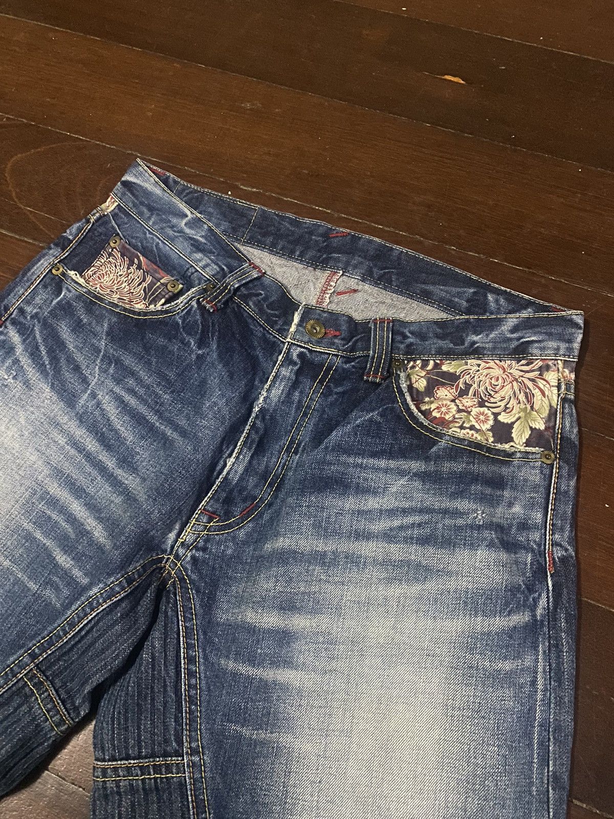 Eternal × Japanese Brand Vintage 90s🔥ETERNAL🔥Distressed Sukajan Hybrid Jeans B1 Size US 34 / EU 50 - 7 Thumbnail