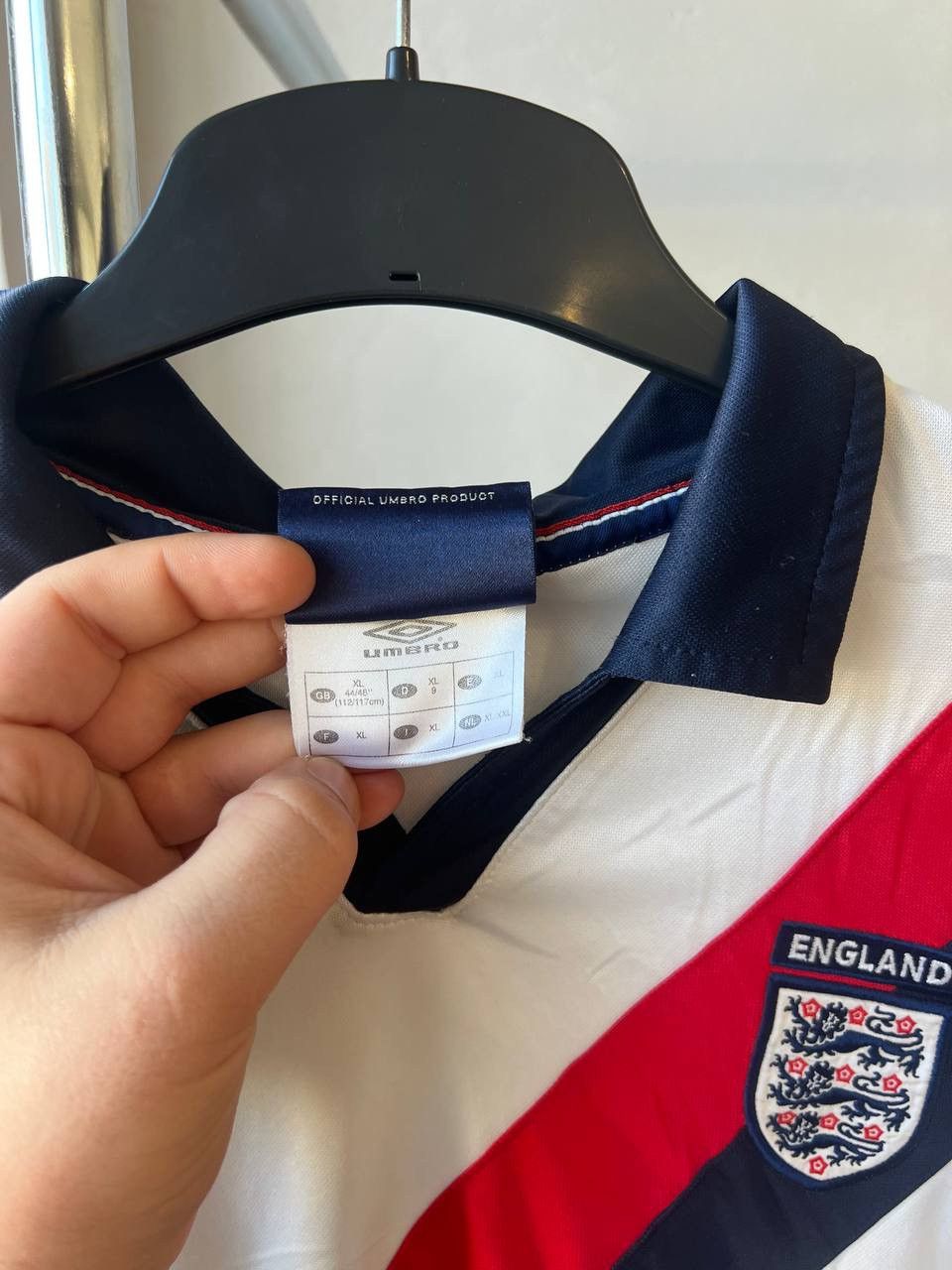 Umbro 2001/03 ENGLAND TEAM TRAINING SOCCER JERSEY FOOTBALL SHIRT Size US XL / EU 56 / 4 - 6 Thumbnail
