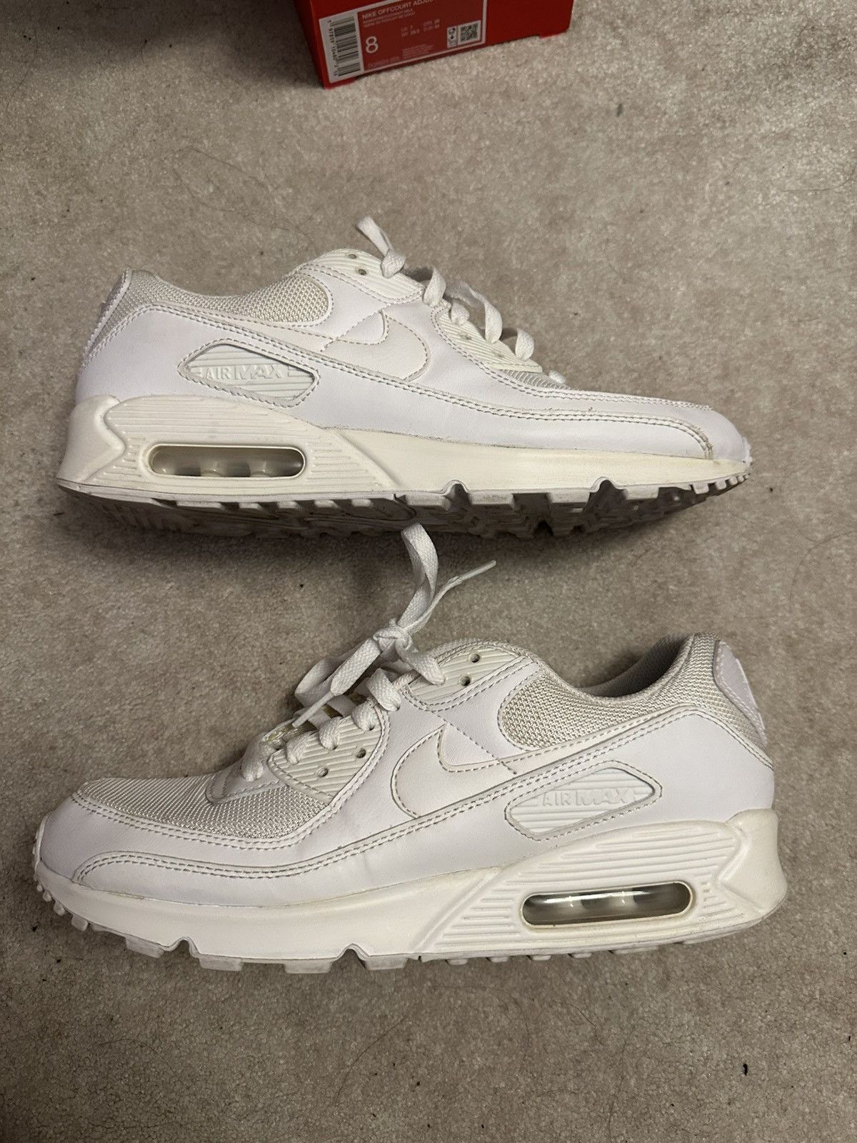 Nike Used Air Max 90 ‘Triple White’ Size US 9.5 / EU 42-43 - 2 Thumbnail
