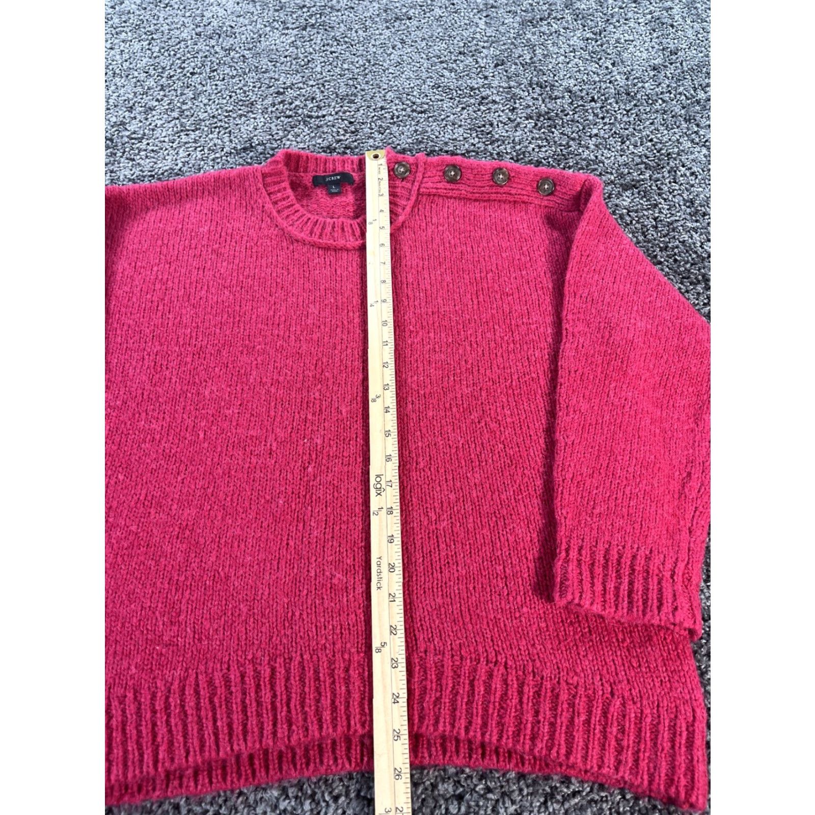J.Crew J.CREW Knit Sweater Womens L Alpaca Pink Cable-Knit Crew Neck Pullover Long Sleeve Size L / US 10 / IT 46 - 2 Thumbnail