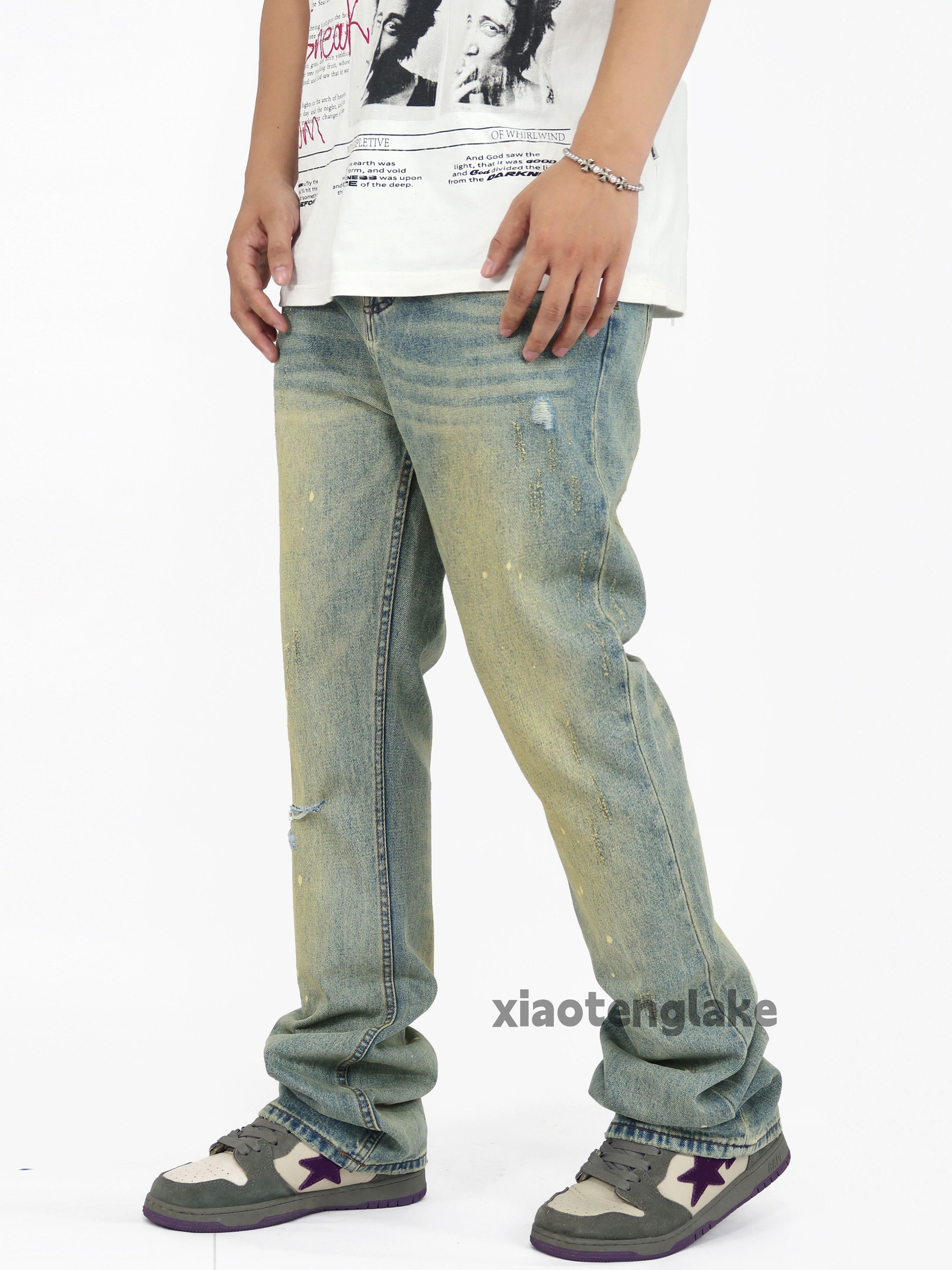 Jean × Vintage washed faded cleanfit rusty stain paint grunge jeans Size US 32 / EU 48 - 3 Thumbnail