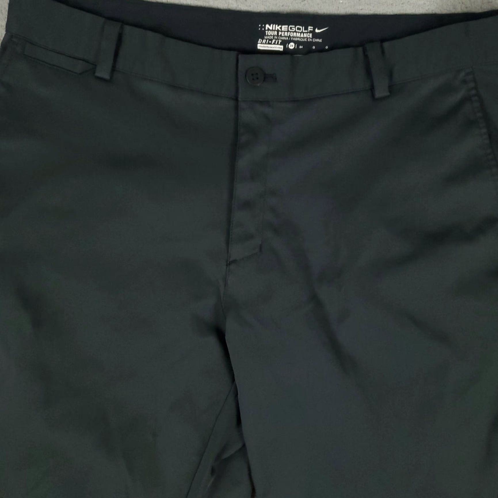Nike Nike Pants Mens 34x32 Black Chino Flat Front Dri Fit Polyester Blend Regular Straight Logo Pockets Vintage No Size US 34 / EU 50 - 2 Thumbnail