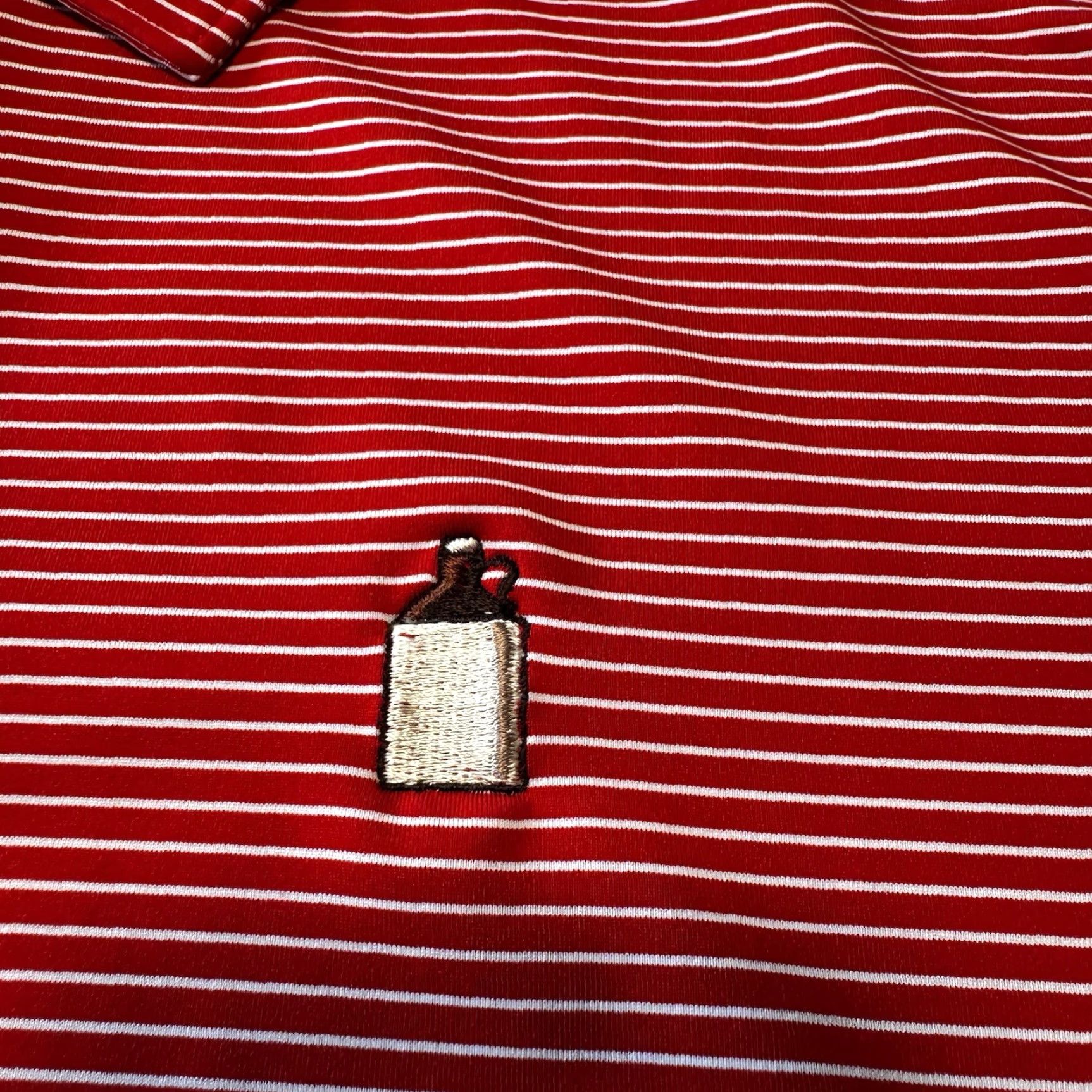 Peter Millar Peter Millar Polo Mens XL Red White Striped Nevillewood Golf Jug Logo Size US XL / EU 56 / 4 - 3 Thumbnail