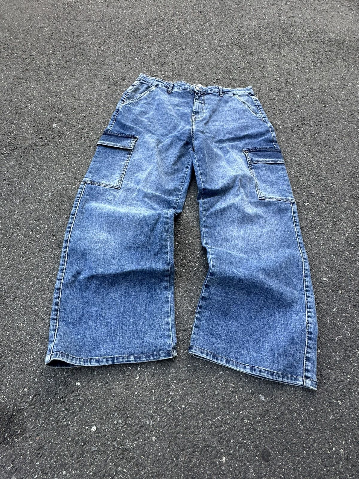 Other Baggy Loose Y2K Wide Cargo Jeans Japanese Style Size US 30 / EU 46 - 1 Thumbnail