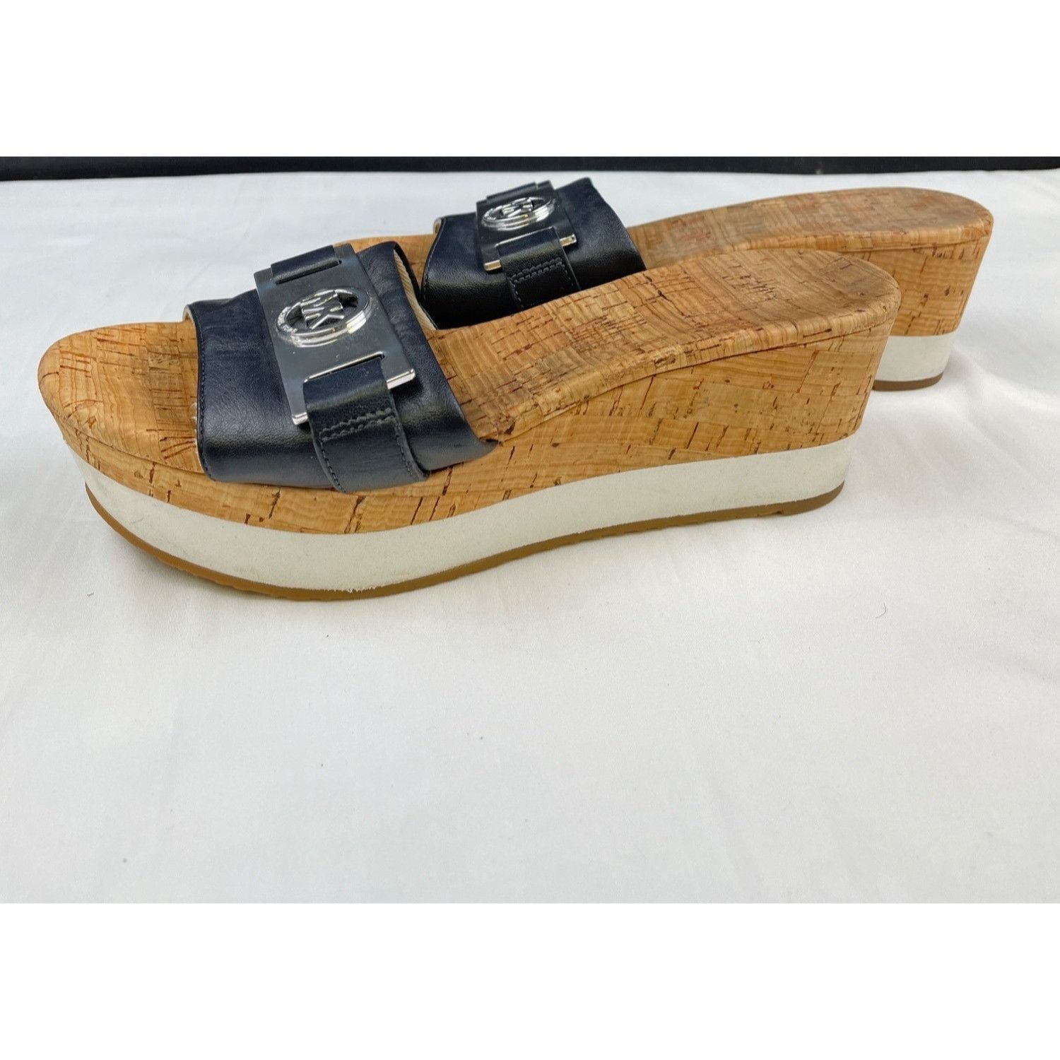 Michael Kors Michael Kors Women's Black Leather Logo Shoes/Sandals Heels Size US 7 / IT 37 - 2 Thumbnail