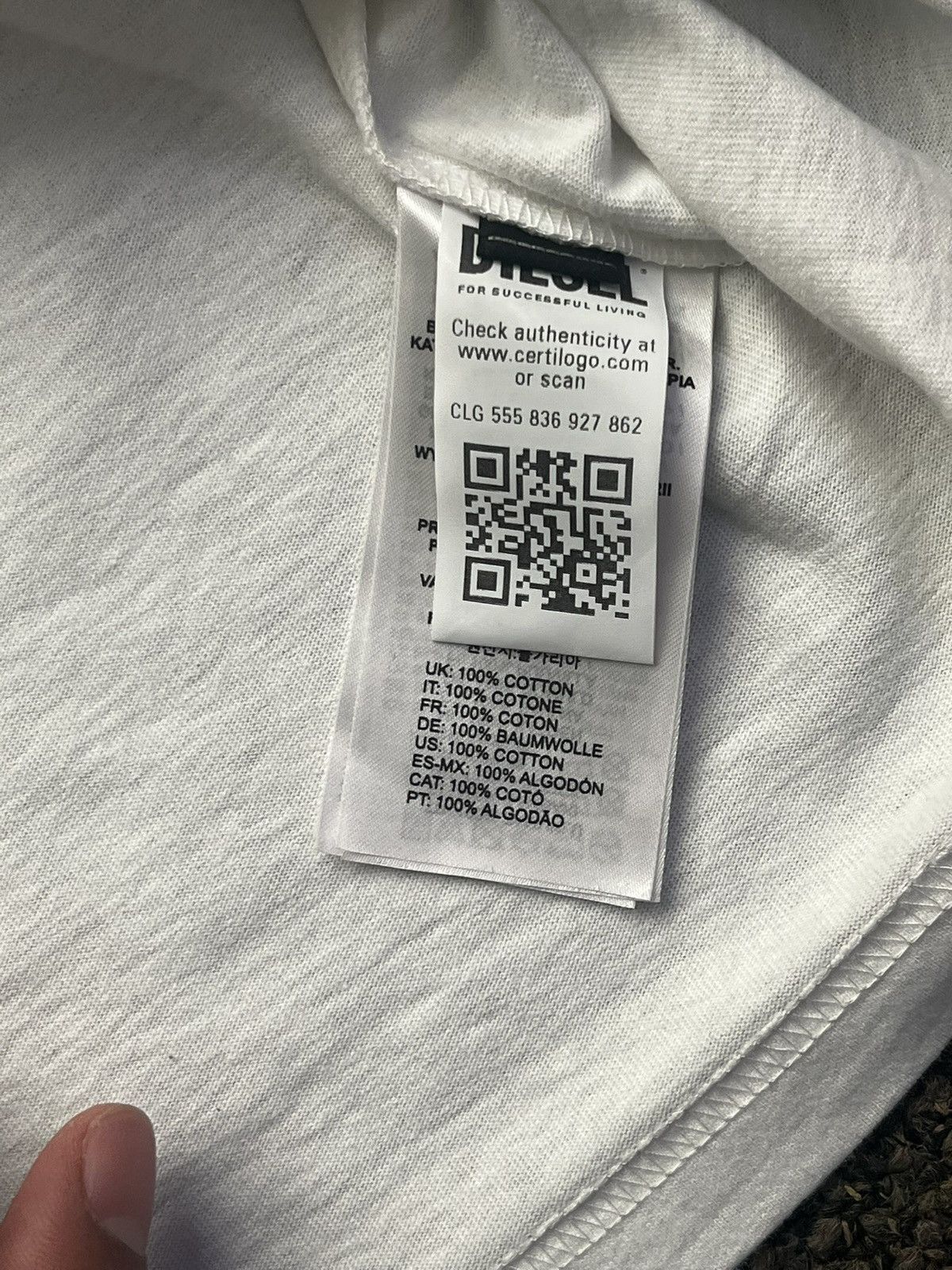 Diesel White Diesel Long Sleeve Size US L / EU 52-54 / 3 - 5 Thumbnail