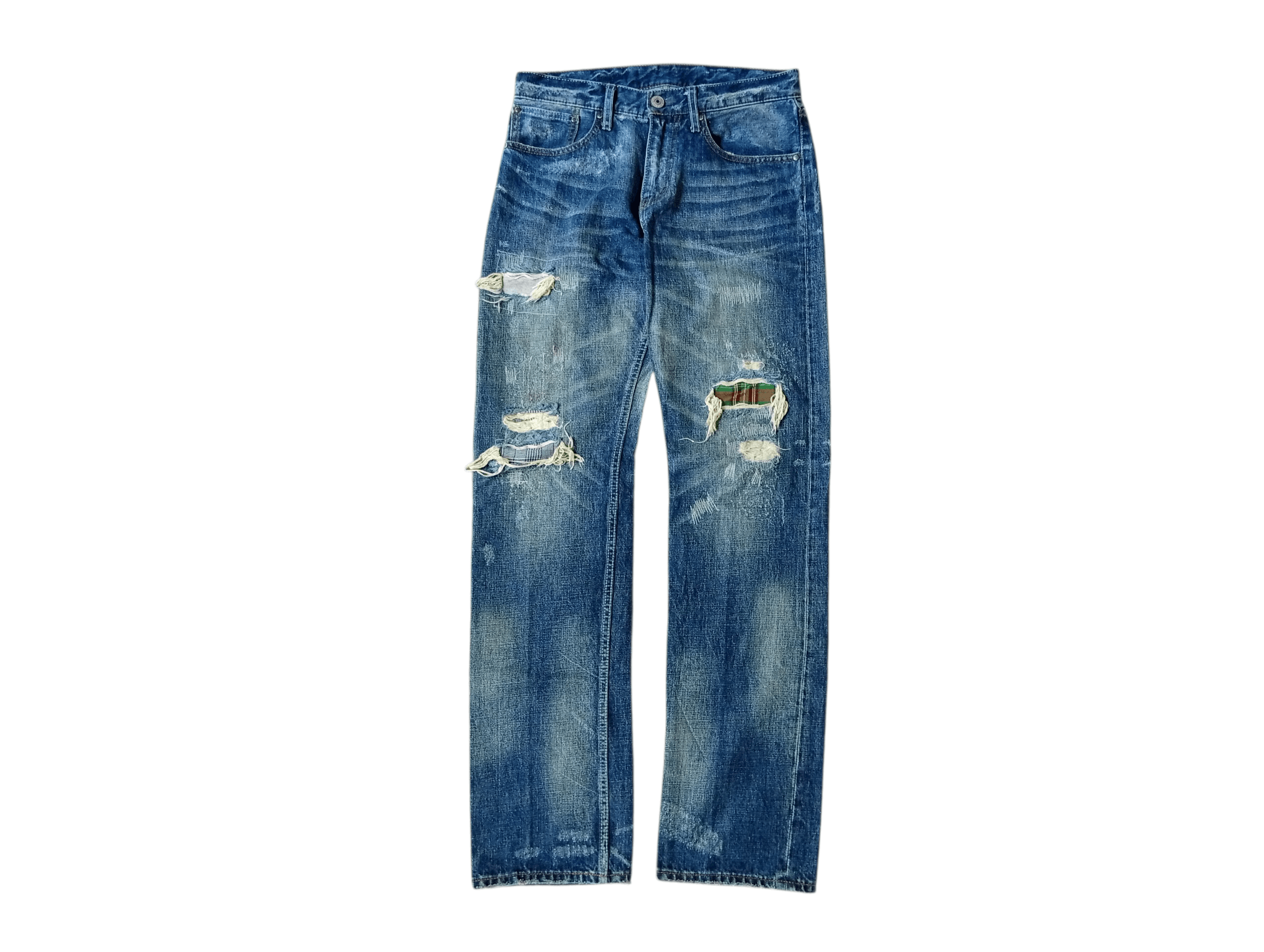 Japanese Brand Takeo Kikuchi distressed patchwork jeans Size US 30 / EU 46 - 1 Thumbnail