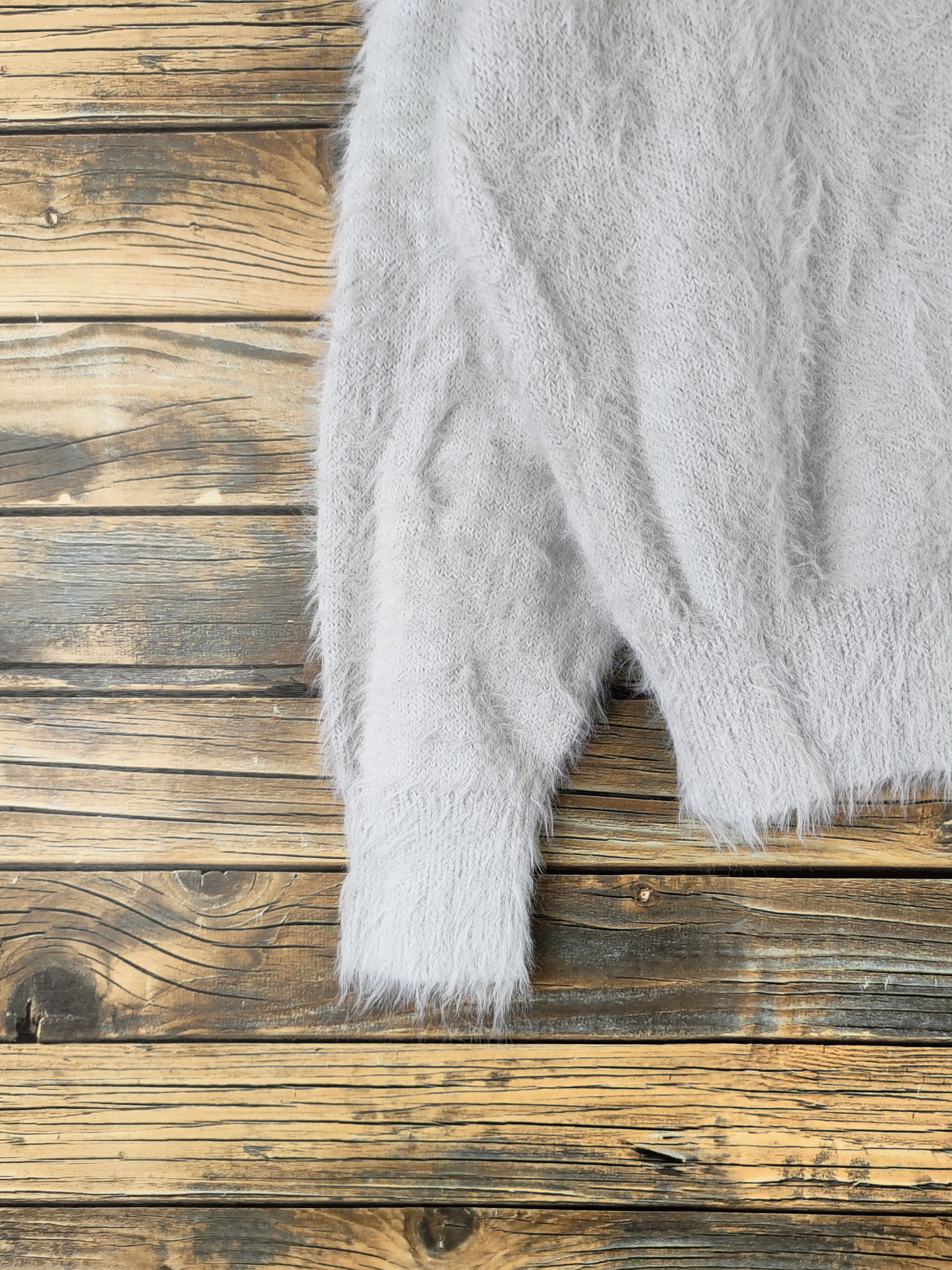 Japanese Brand DL One Way Gray Fur Mohair Knitwear #46-542 Size M / US 6-8 / IT 42-44 - 4 Thumbnail