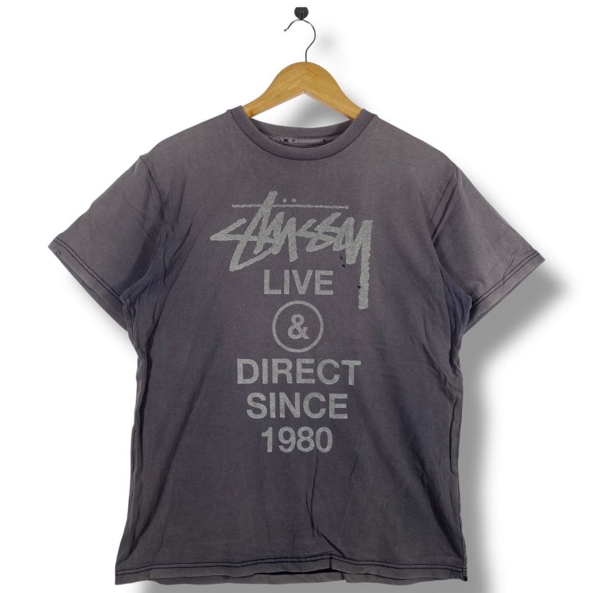 Stussy STUSSY Live & Direct Since 1980 Distressed Faded Tee Shirt Size US L / EU 52-54 / 3 - 1 Thumbnail