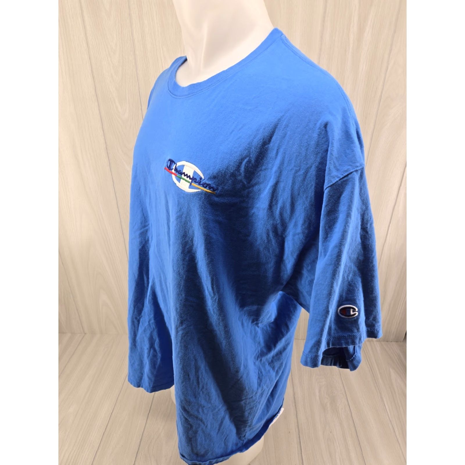 Champion Champion T Shirt Men 2XL Blue Embroidery Logo Crew Neck Short Sleeve Sports Logo Vintage: No (omit) Size US XXL / EU 58 / 5 - 4 Thumbnail