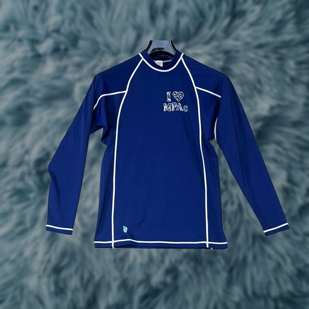 Vintage Original Watermen Blue Rashguard T-Shirt Size Medium Crew Neck Long Sleeve USA Size US M / EU 48-50 / 2 - 1 Thumbnail