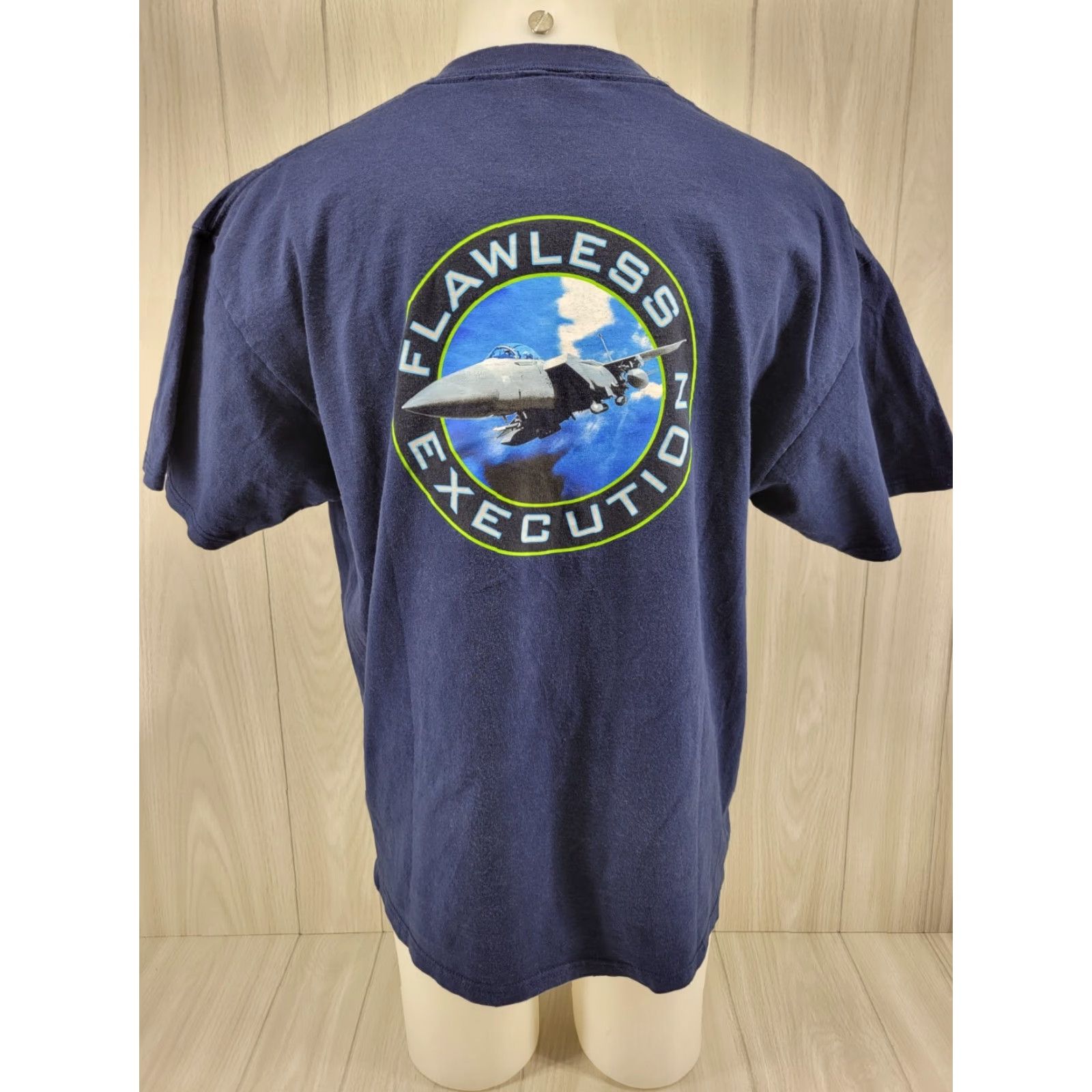 Port & Company Port & Company Afterburnner Flawless Execution Shirt Blue Jet Fighter Men's XL T-Shirt Short Sleeve Cotton Regular Size US XL / EU 56 / 4 - 2 Thumbnail