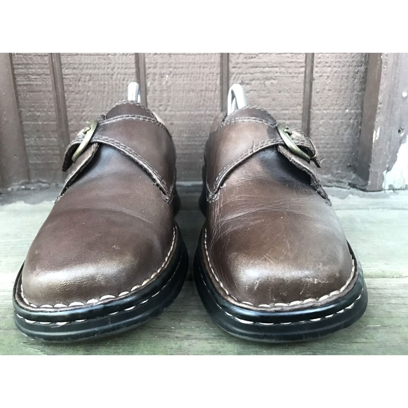 Vintage Bass Kerri Loafers Womens Size 7.5M Brown Leather Monk Strap Casual SlipOn Shoes Womens Flat Leather Upper Brown Bass Kerri Loafers Size US 8 / IT 38 - 2 Thumbnail