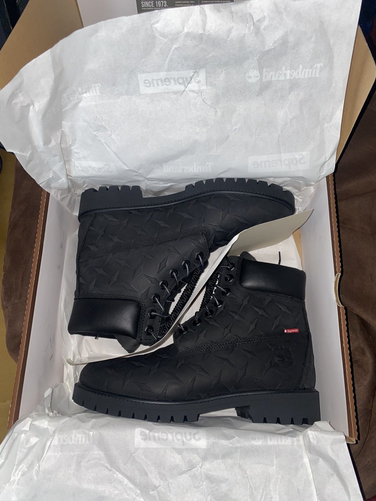 Supreme × Timberland Timberland Premium Waterproof Boot Supreme Diamond Plate Size US 8.5 / EU 41-42 - 1 Thumbnail