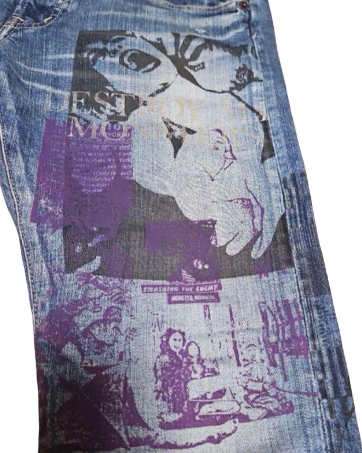 Hysteric Glamour Destroy All Monsters Studded Denim Jeans Size US 34 / EU 50 - 6 Thumbnail