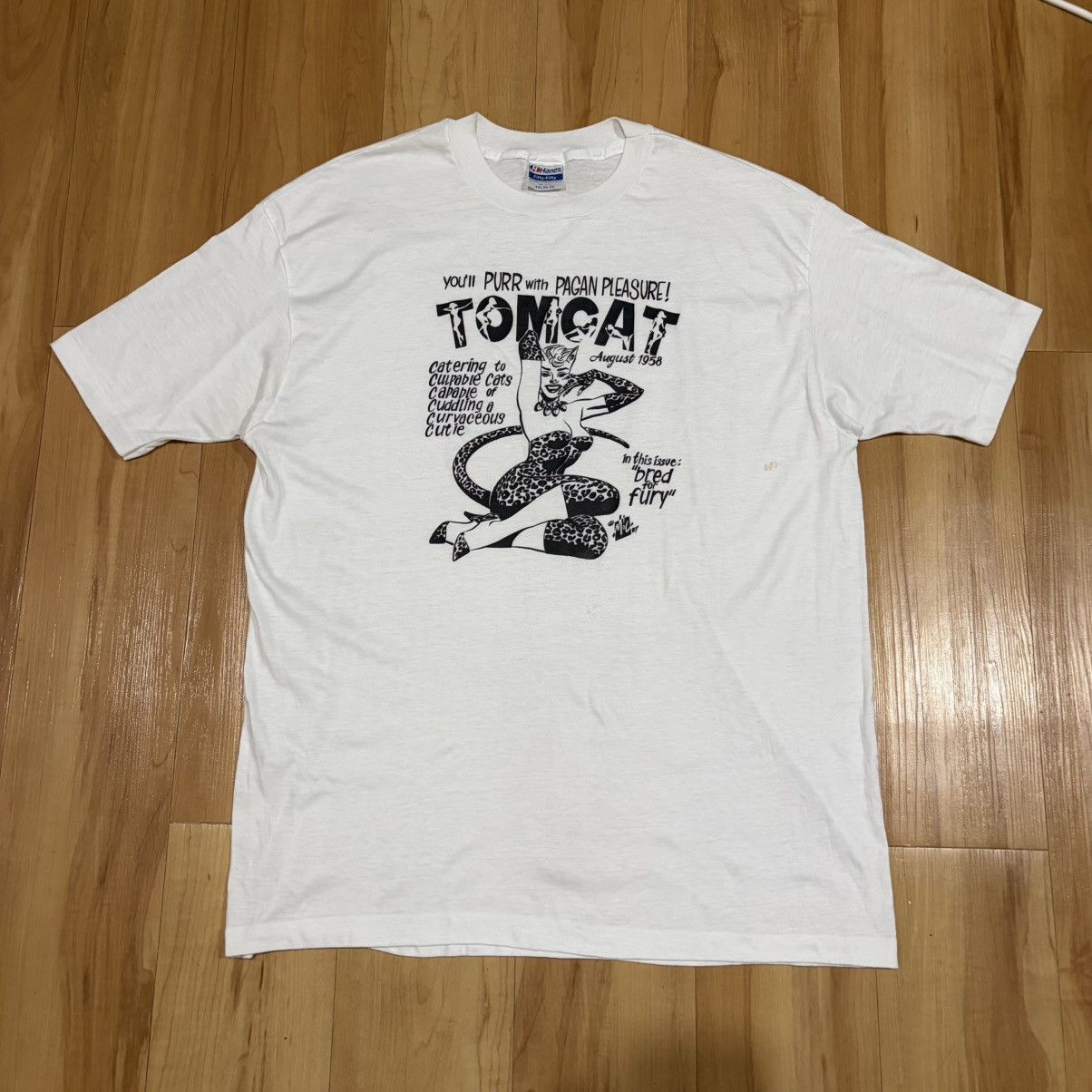 Vintage Vintage 1987 mitch o'connell tomcat magazine t-shirt Size US XXL / EU 58 / 5 - 1 Thumbnail