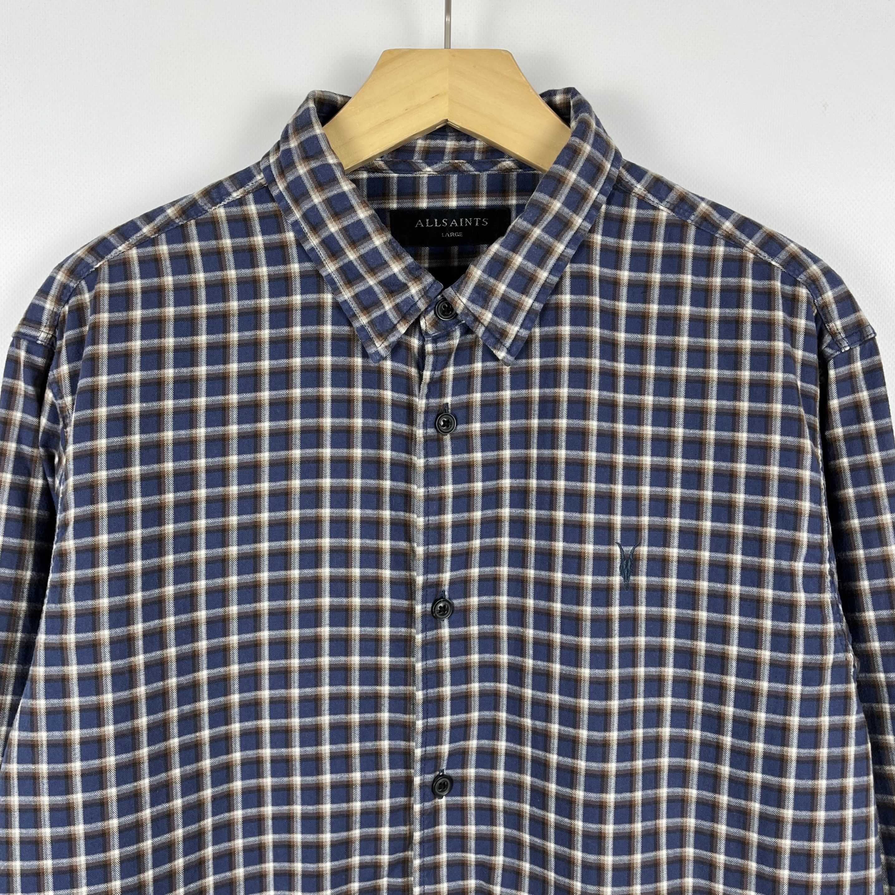 Allsaints Designer AllSaints Deming Long Sleeve Button Up Shirt Size US L / EU 52-54 / 3 - 6 Thumbnail
