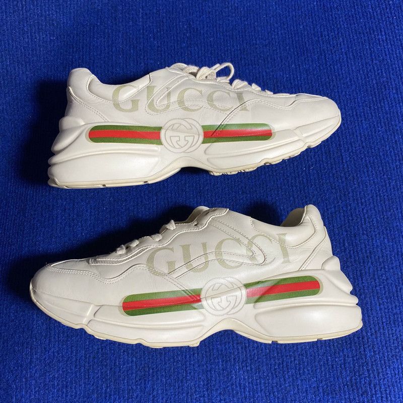 Gucci Gucci Rhyton Logo Low-Top Sneakers for Men - Size US 8 / EU 41 - 6 Thumbnail