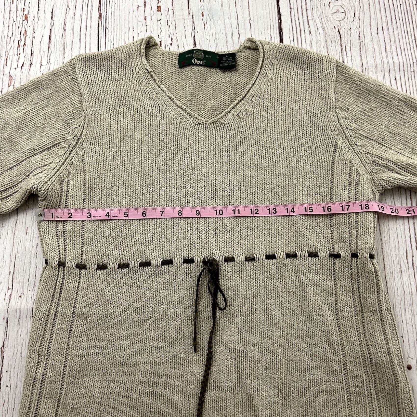 Orvis VINTAGE Orvis Sweater Shirt Women Medium Tan Wool Long Sleeve Browns Size M / US 6-8 / IT 42-44 - 4 Thumbnail