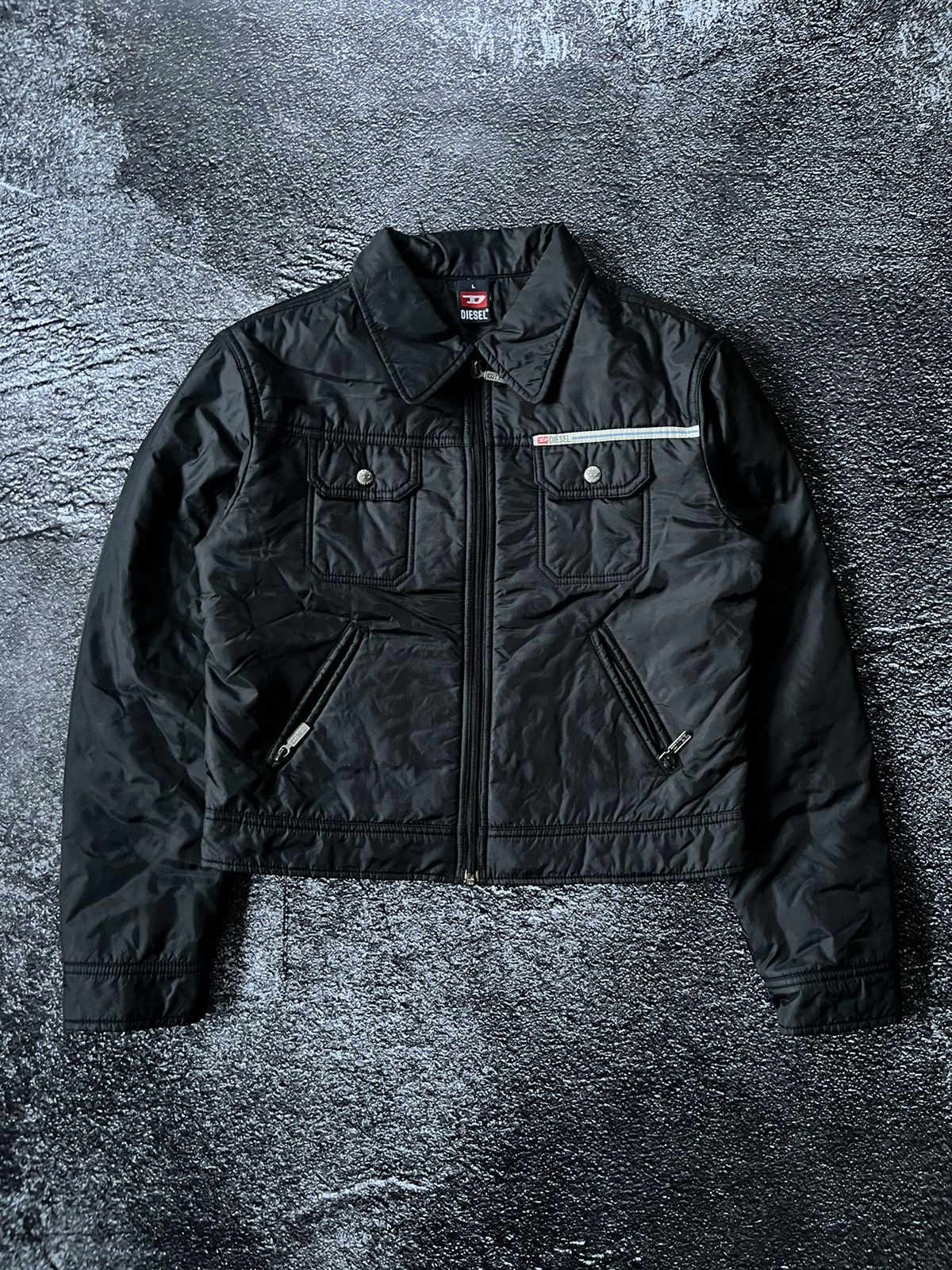 Délavé Gris, Coupe Droite : Ceint Nylon Vintage Diesel Pour Homme, Taille 32, Parfait Pour Un Style 90s