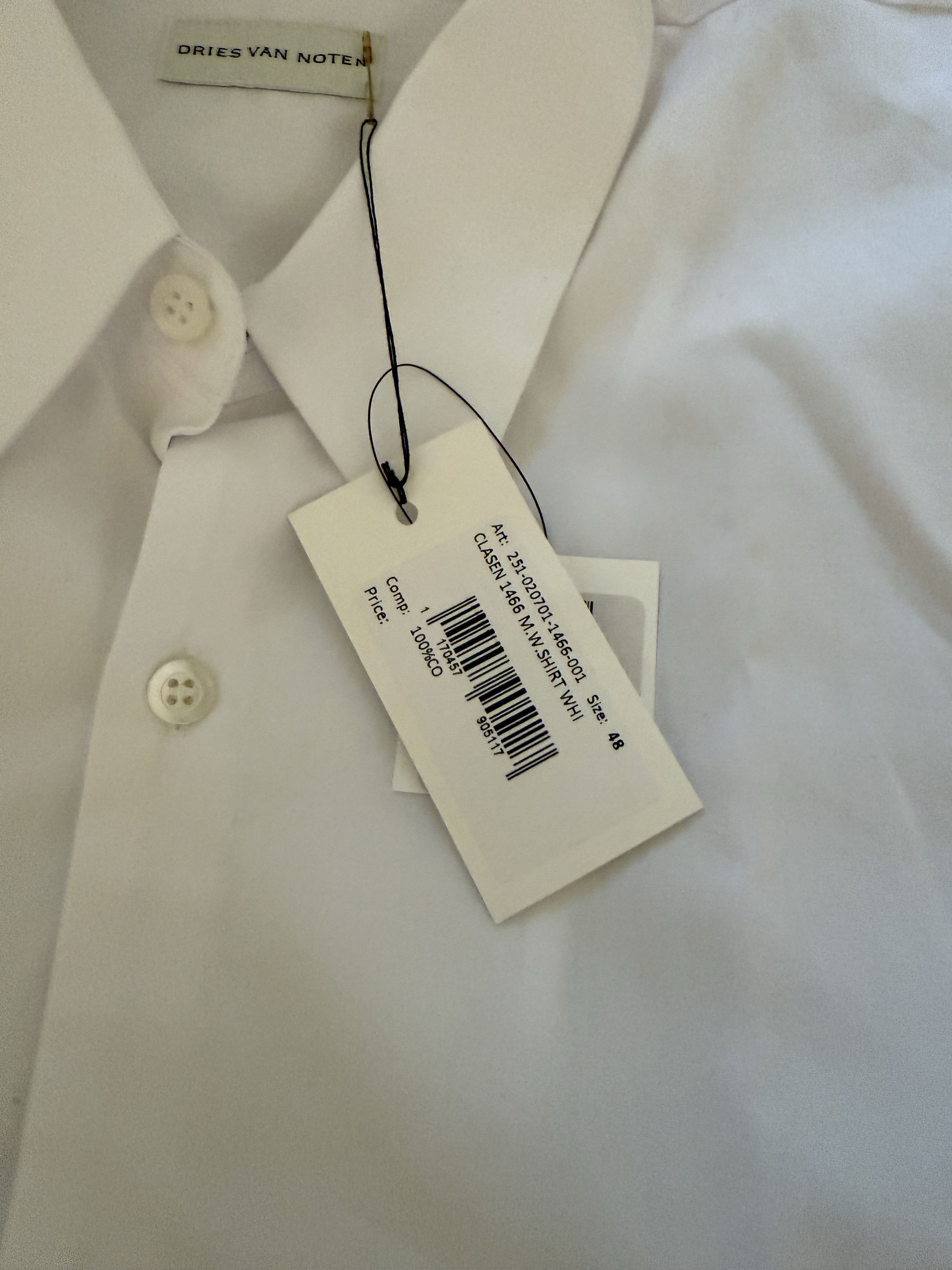 Dries Van Noten Clasen Main White Shirt Size 48 Men’s Button-Up Size US M / EU 48-50 / 2 - 2 Thumbnail