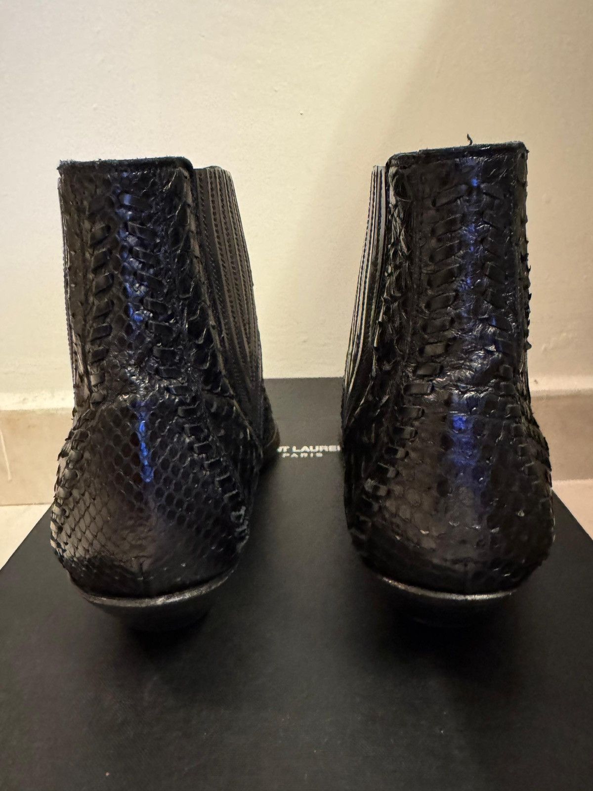 Hedi Slimane × Saint Laurent Paris 15SS Python Santiag Boots sz40 Size US 7 / EU 40 - 4 Thumbnail