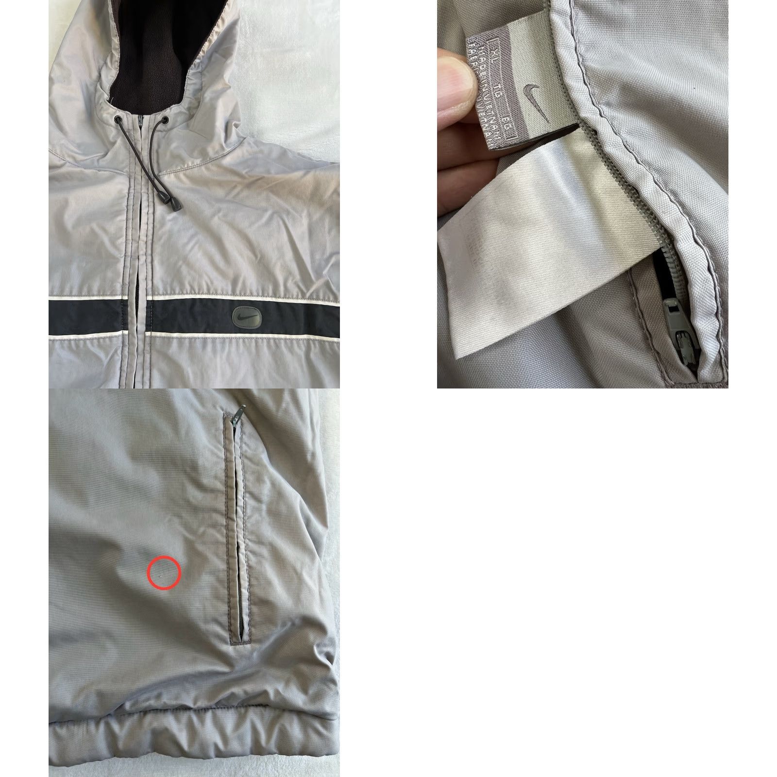 Nike VINTAGE Nike Reversible Hooded Jacket XL Gray Black Fleece Puffer Jacket Size US XL / EU 56 / 4 - 9 Thumbnail