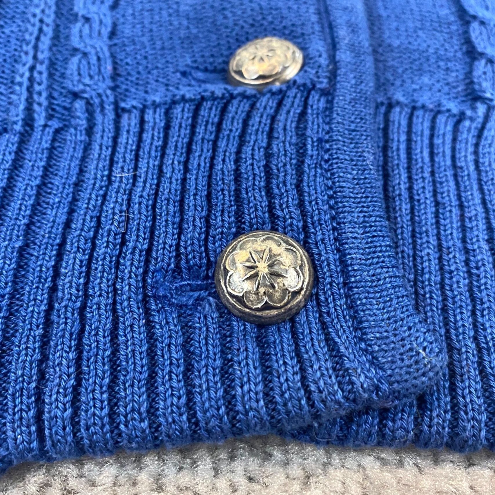 Vintage VINTAGE Geiger Women's Sweater Crewneck 44 Blue Knit Button Up Long Sleeve Austria Fall Winter Size M / US 6-8 / IT 42-44 - 3 Thumbnail