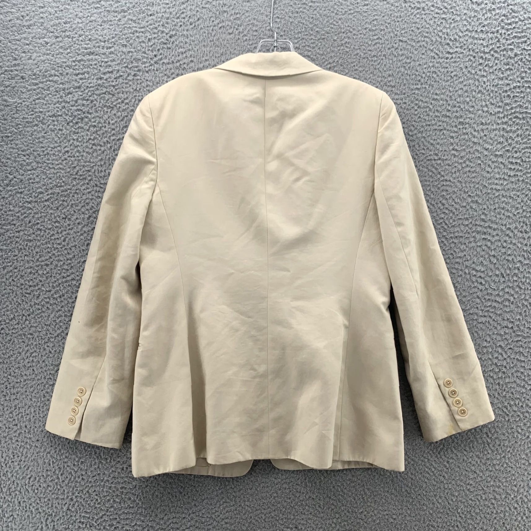 Ralph Lauren VINTAGE Lauren Ralph Lauren Silk Blazer Women's 8 Beige Corpcore Career Academia Blazer Women 8 Beige Logo Pockets Silk Blazer Size M / US 6-8 / IT 42-44 - 5 Thumbnail