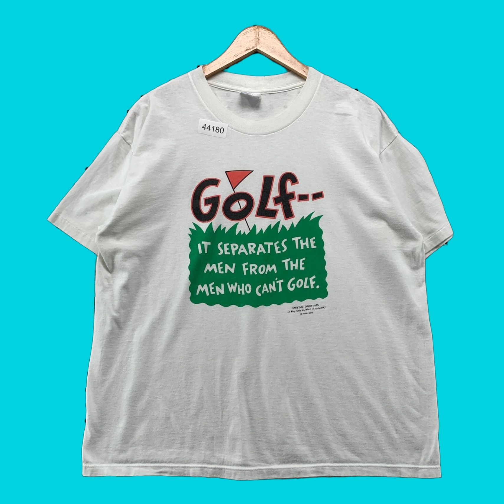 Vintage VINTAGE 90s Funny Golf Quote Shirt Mens XL White Shoebox Greetings Size US XL / EU 56 / 4 - 1 Thumbnail