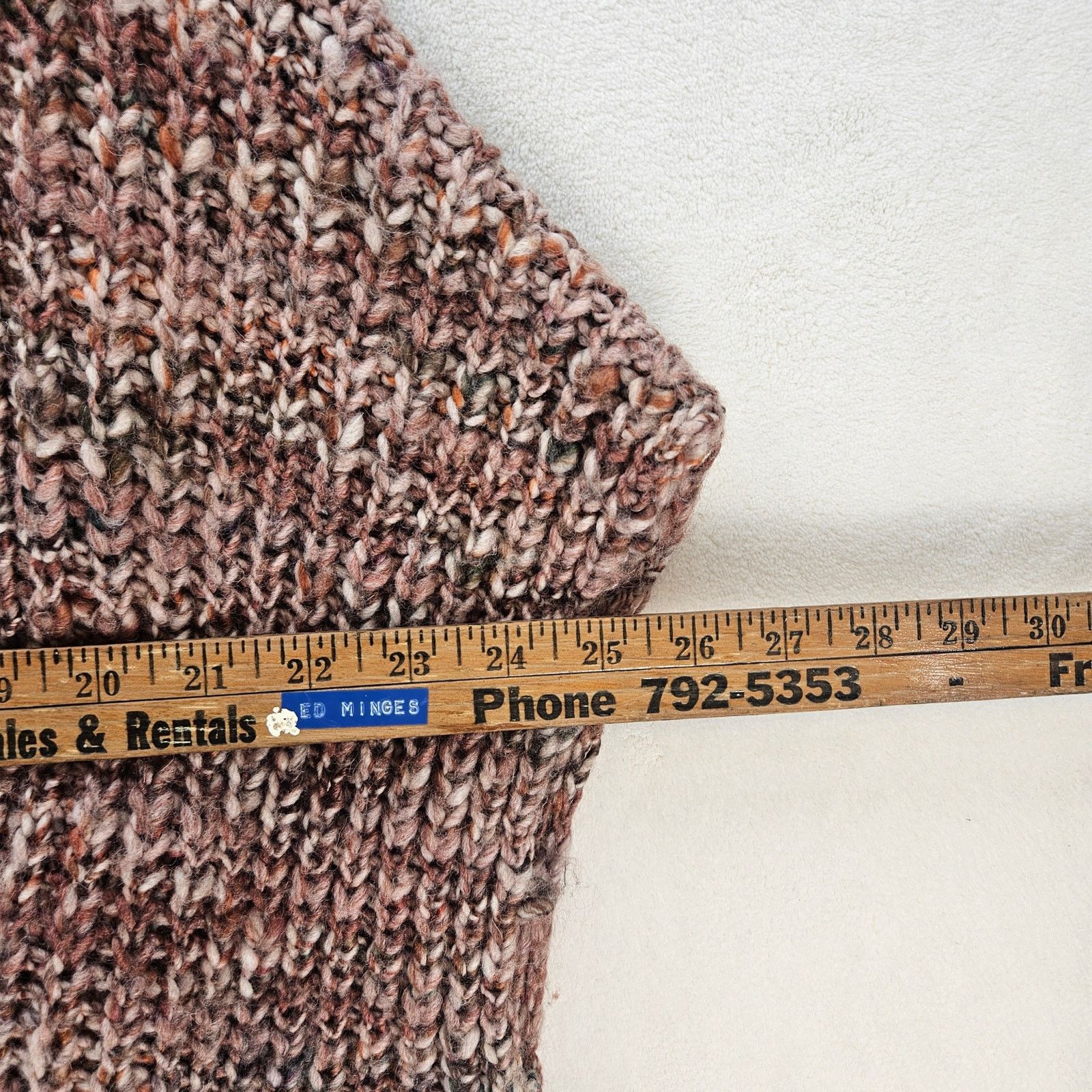 Other ELSAMANDA ITALY 25% WOOL KNIT CAPE BROWN MARLED ONE SIZE Size ONE SIZE - 4 Thumbnail