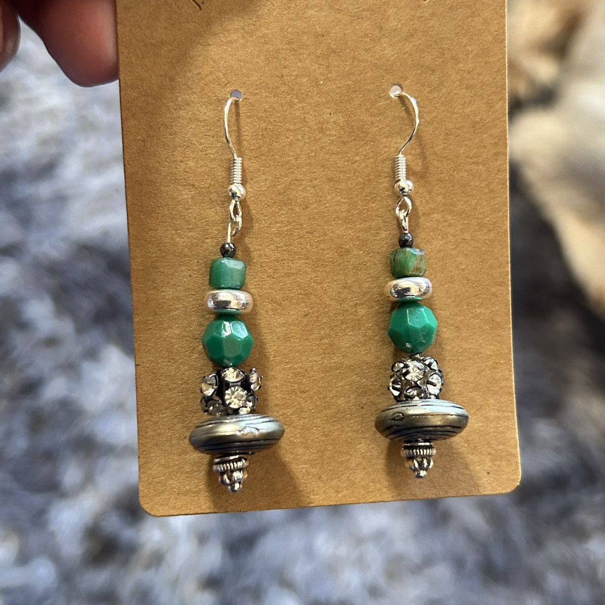 Handmade Handcrafted saucer vintage bead genuine tiger eye earrings Size ONE SIZE - 2 Thumbnail