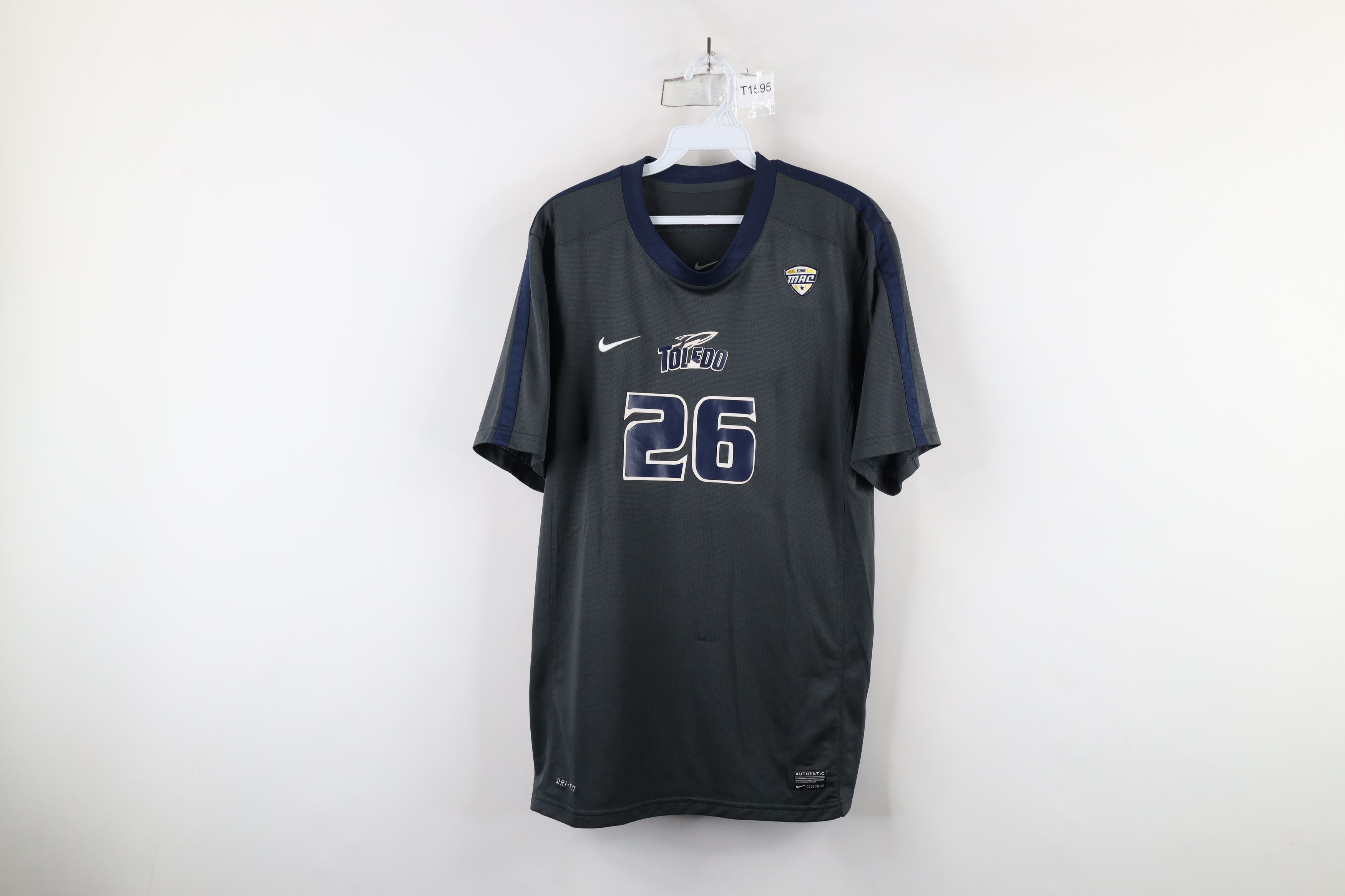 Nike × Vintage Nike Game Worn University of Toledo Soccer Jersey Gray #26 Size US S / EU 44-46 / 1 - 1 Thumbnail