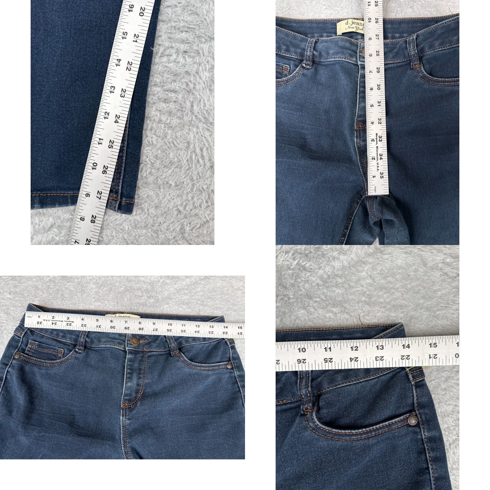 Vintage D.Jeans Jeans Womens 6P Blue Denim Skinny Dark Wash Mid Rise Cotton Blend 28x28 Size 28" / US 6 / IT 42 - 8 Thumbnail