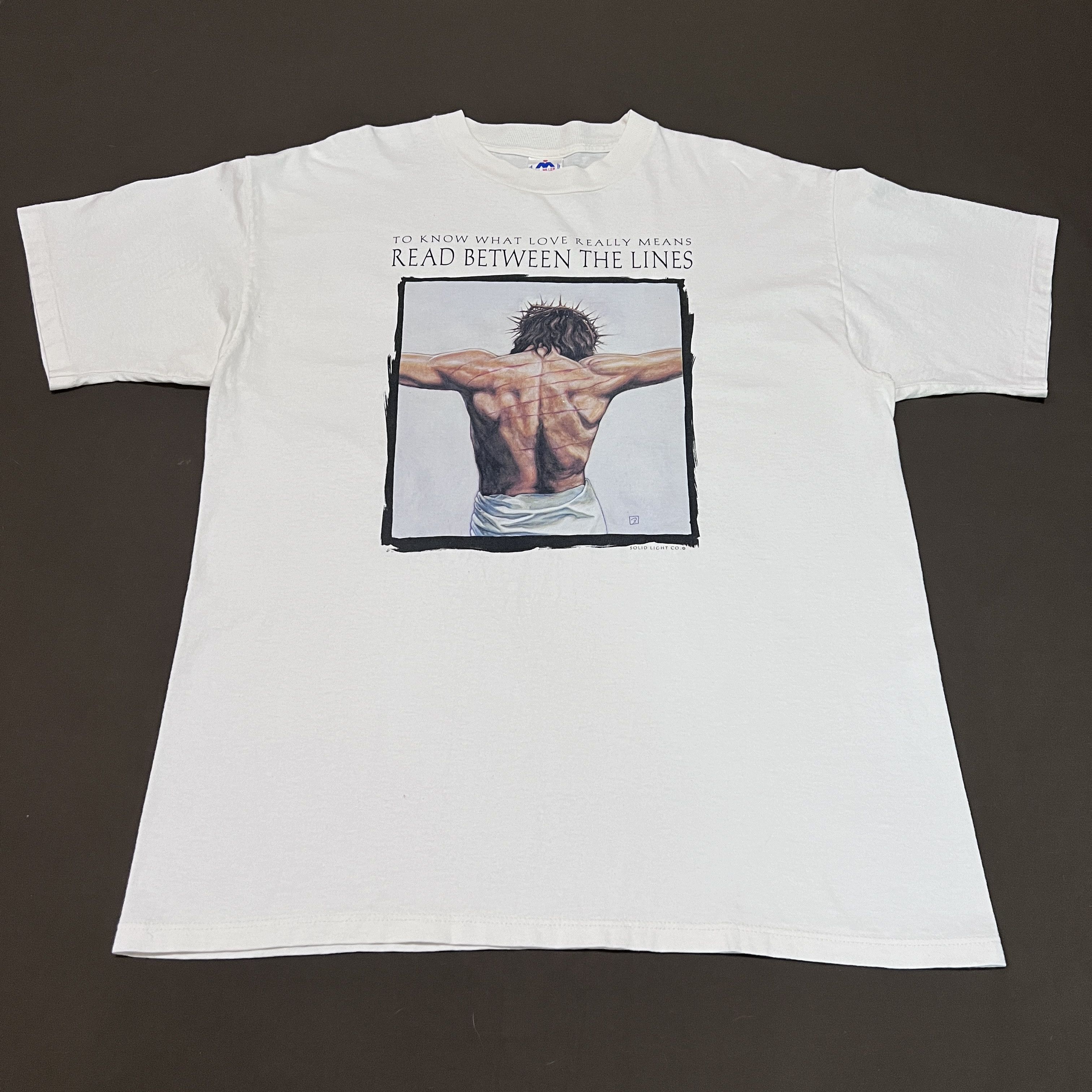 Vintage Vintage 90s Read Between The Lines Jesus God Lord Bible Holy Size US XL / EU 56 / 4 - 2 Thumbnail