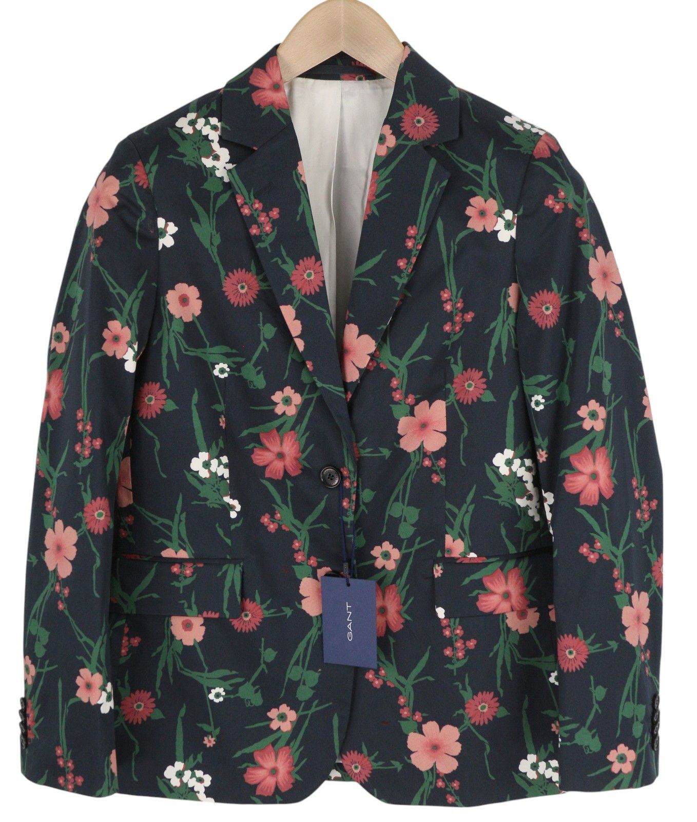 GARDEN FLORAL EU36 Blue Notch Lapel Blazer 85314