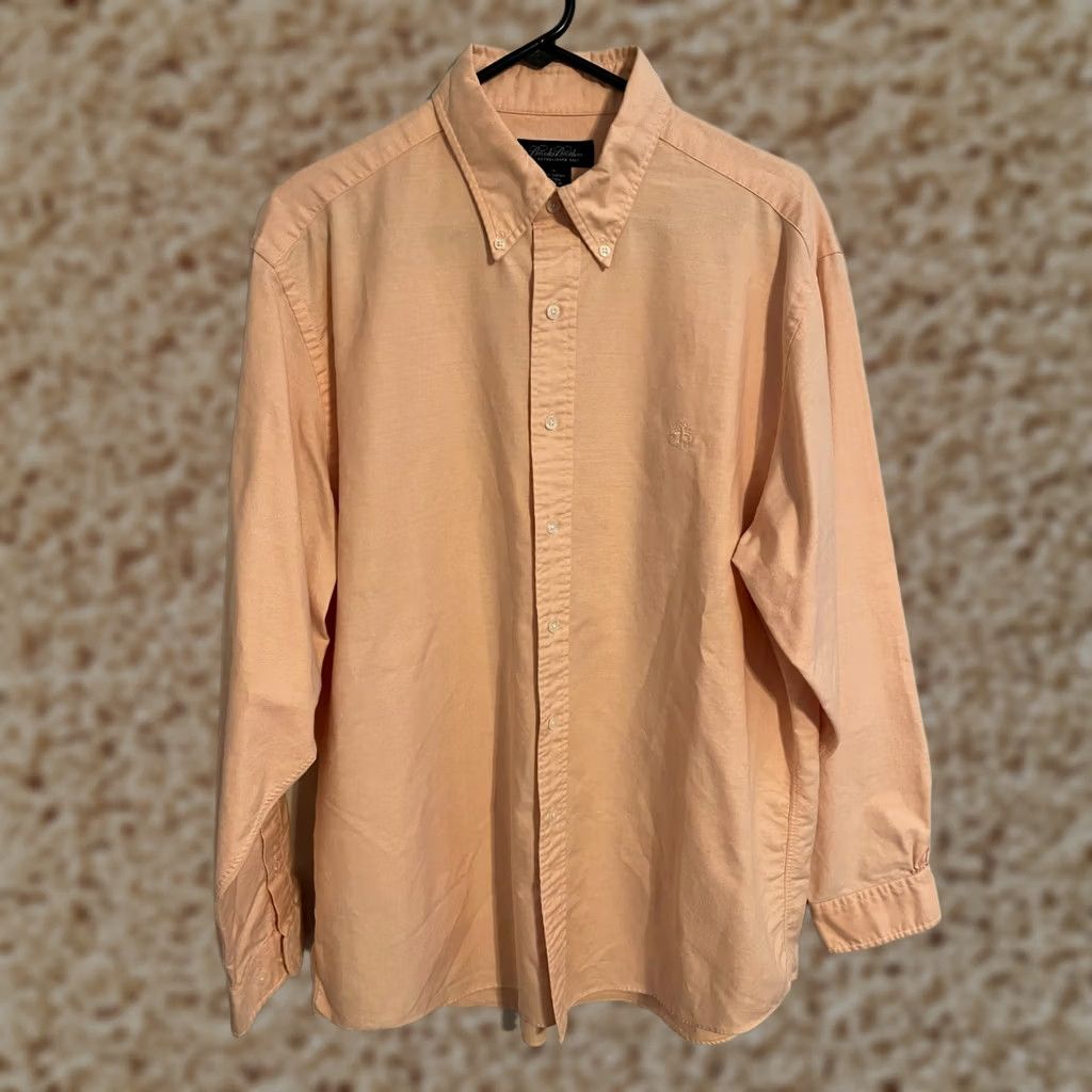 Brooks Brothers Brooks Brothers 1818 Supima Cotton Pastel Peach L/S Casual Dress Shirt Men's L Size US L / EU 52-54 / 3 - 1 Thumbnail