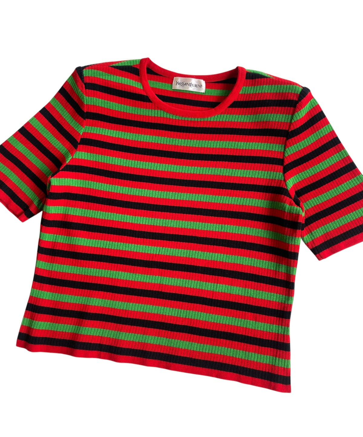 Yves Saint Laurent YSL Stripe Cropped Knitted Size M / US 6-8 / IT 42-44 - 1 Thumbnail