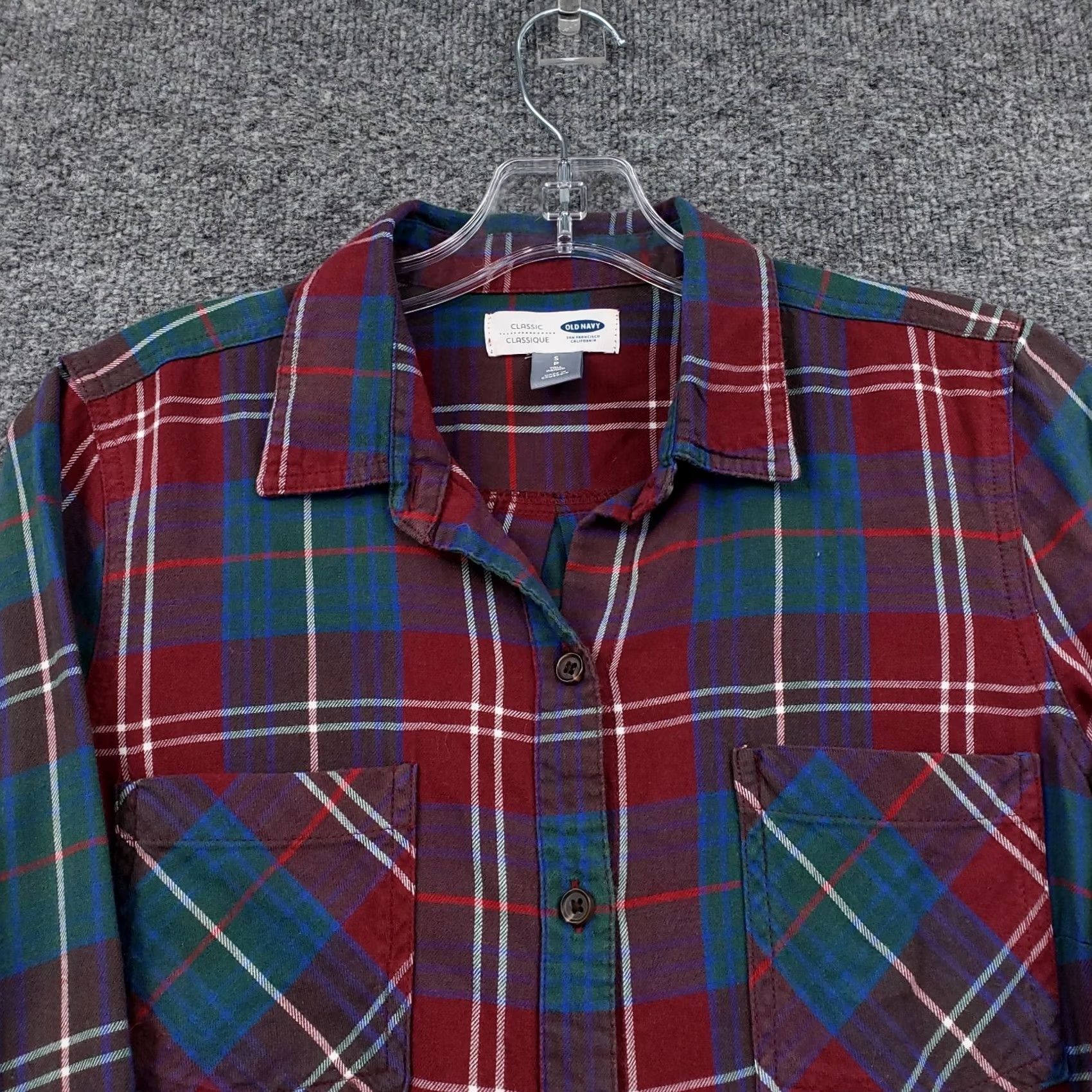 Old Navy Old Navy Shirt Womens S Tall Button-Up Red Plaid Classic Fit Long Sleeves Size S / US 4 / IT 40 - 6 Thumbnail