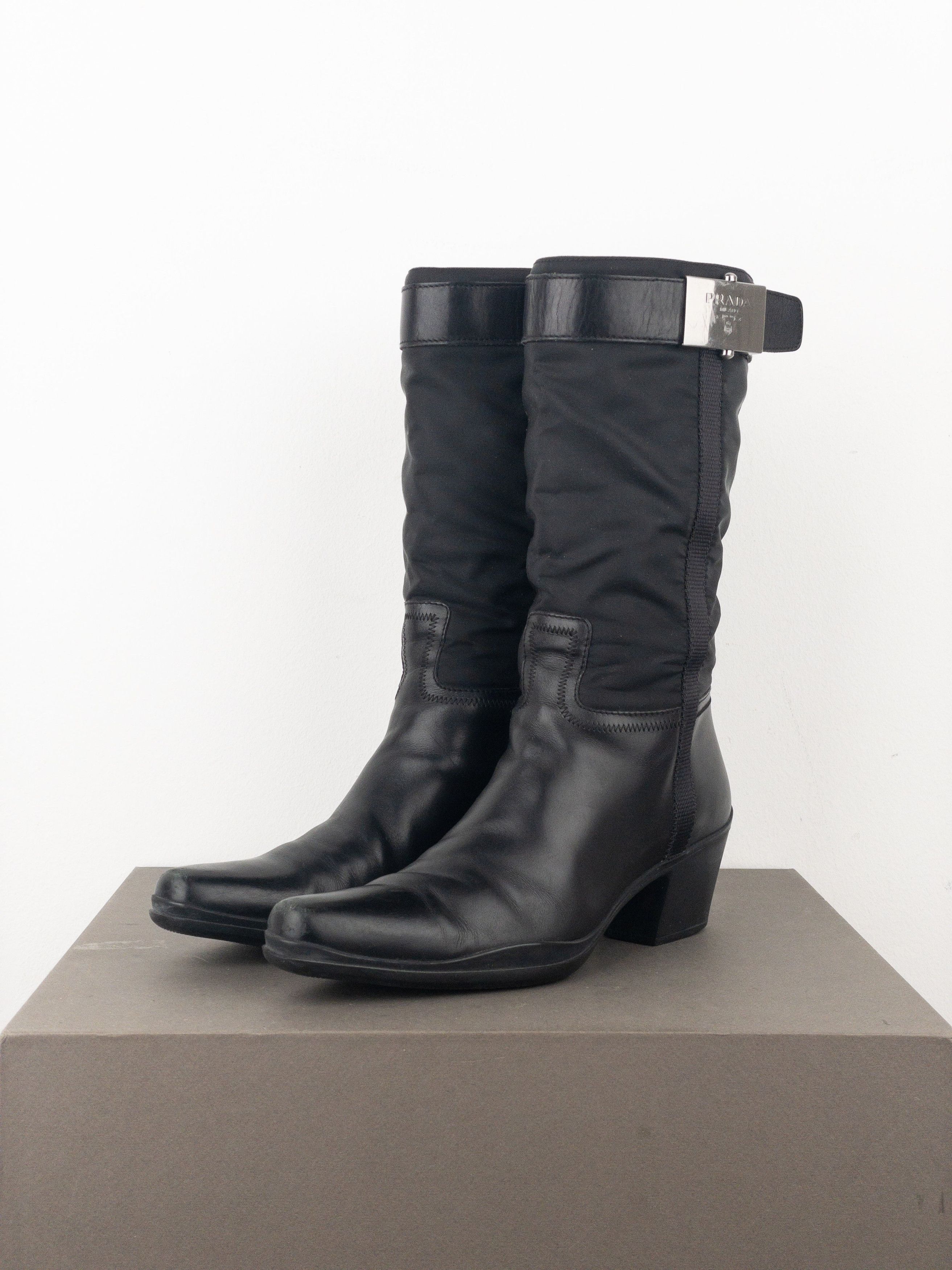 Prada 2000s Hybrid Buckle Cowboy Boots Size US 5.5 / IT 35.5 - 1 Thumbnail